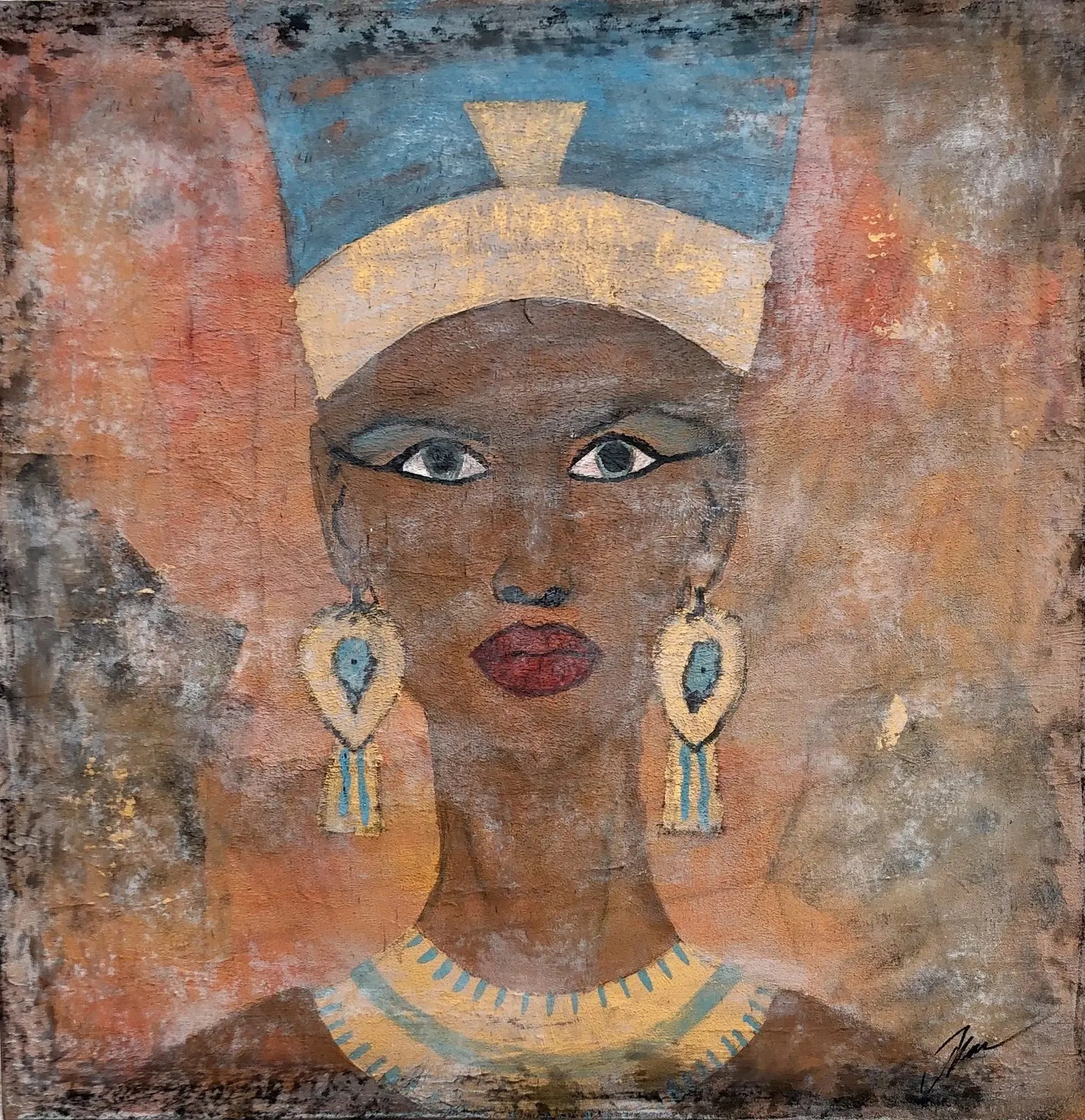 Akrylmålning Nefertiti av Thomas Sundqvist