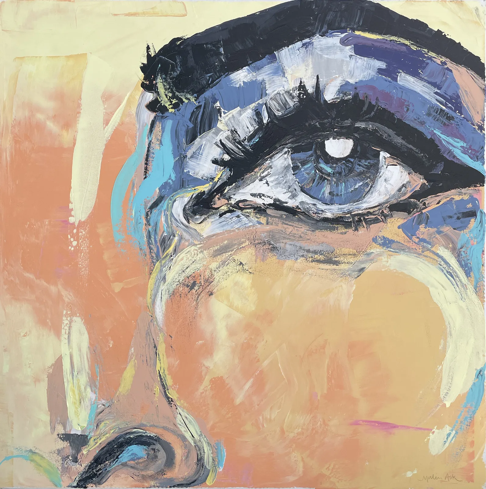 Akrylmålning L'oeil av Malin Ask