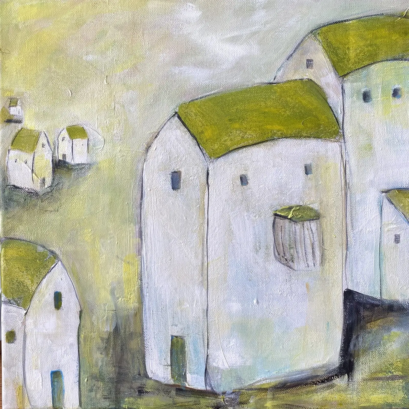 Akrylmålning Grannskap av Solveig Skoglund