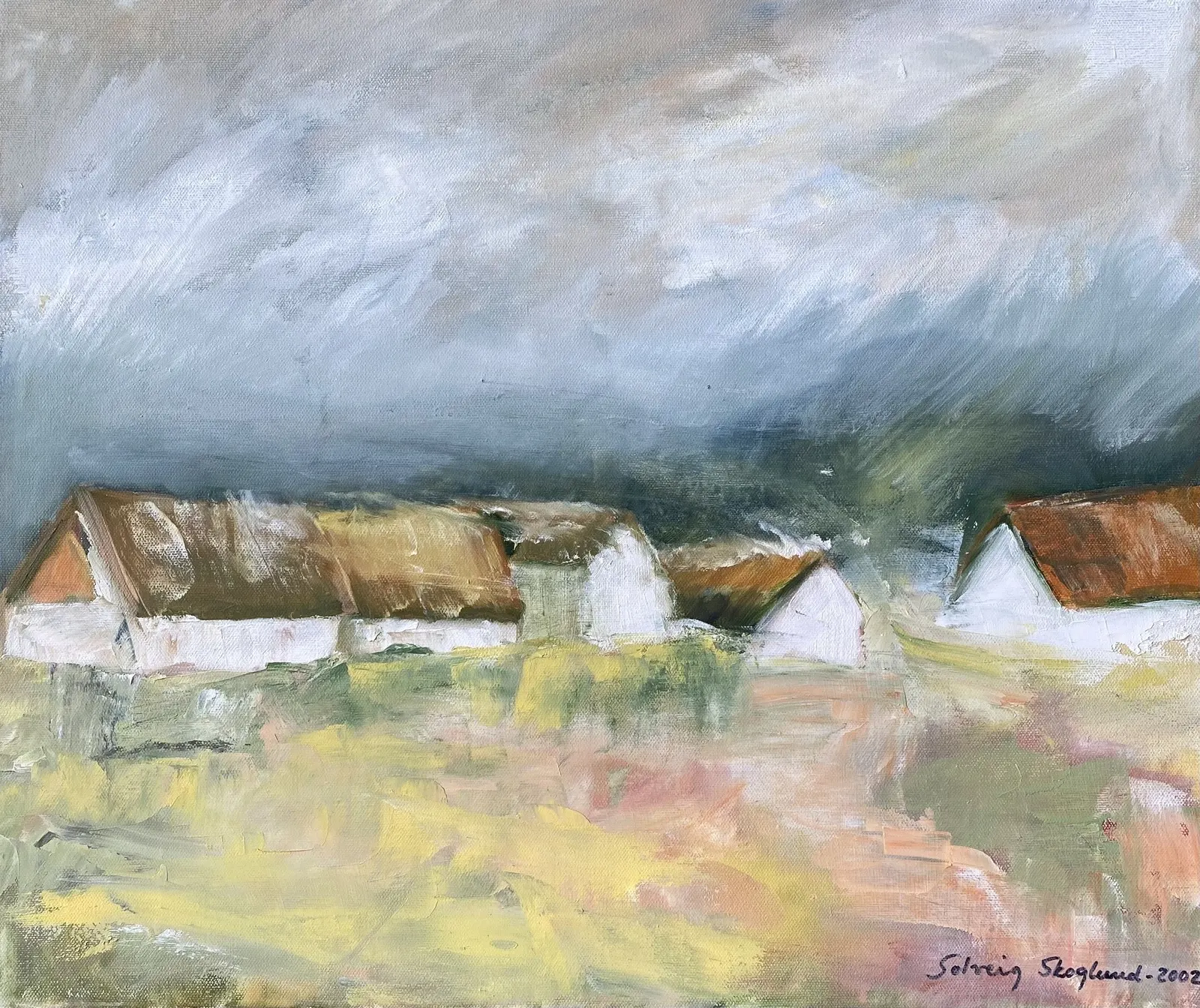 Oljemålning Skånegård av Solveig Skoglund
