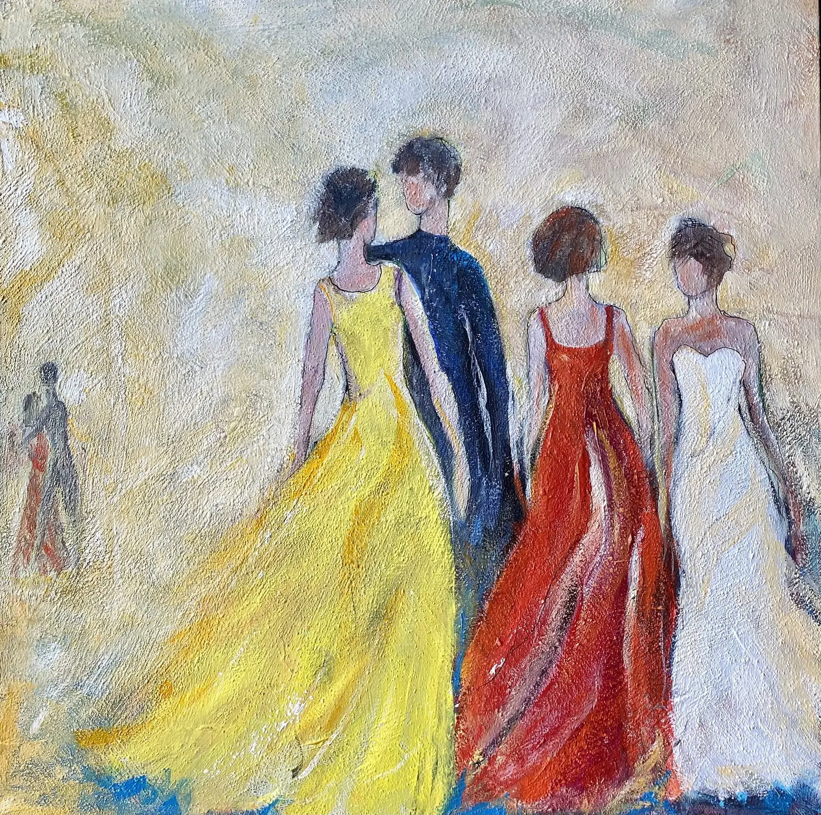 Akrylmålning Vid dansbanan av Solveig Skoglund