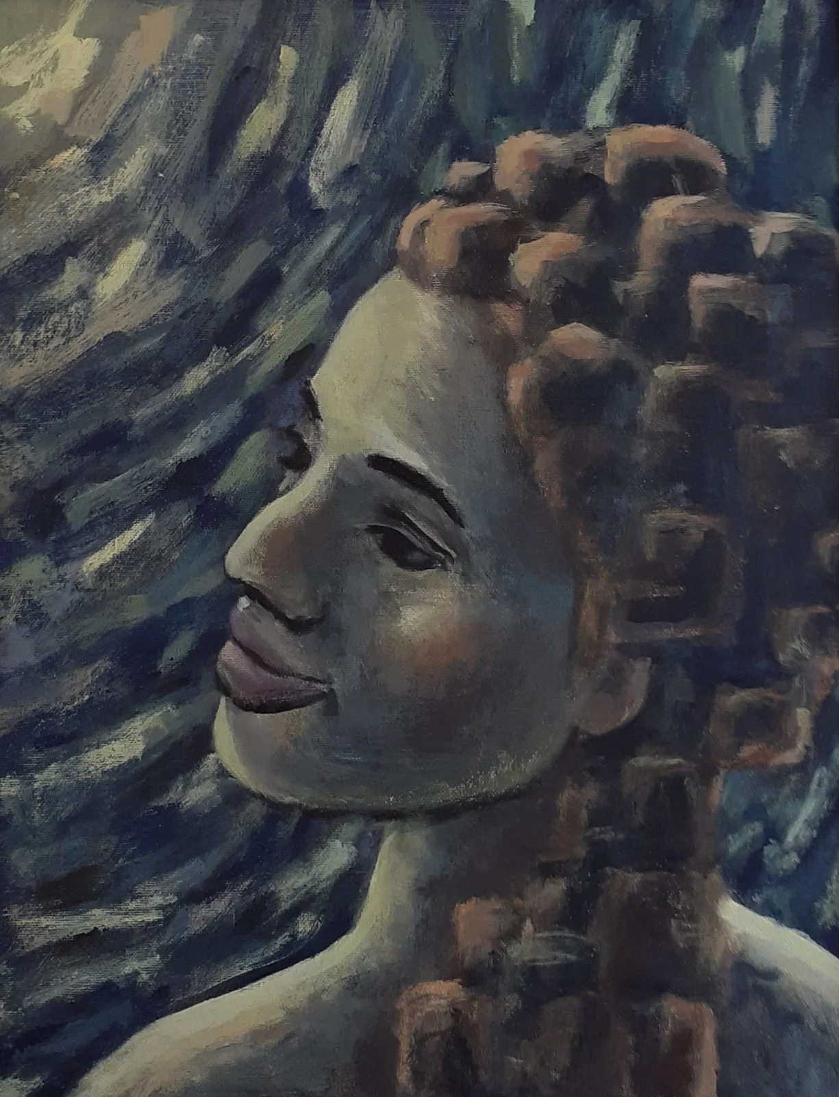 Akrylmålning Månskensgudinna av Anders Lundgren