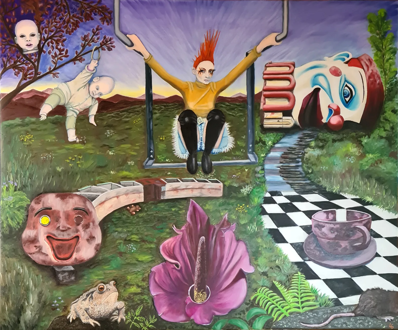 Oljemålning Amorphophallus titanum av Lena Gunnarsson