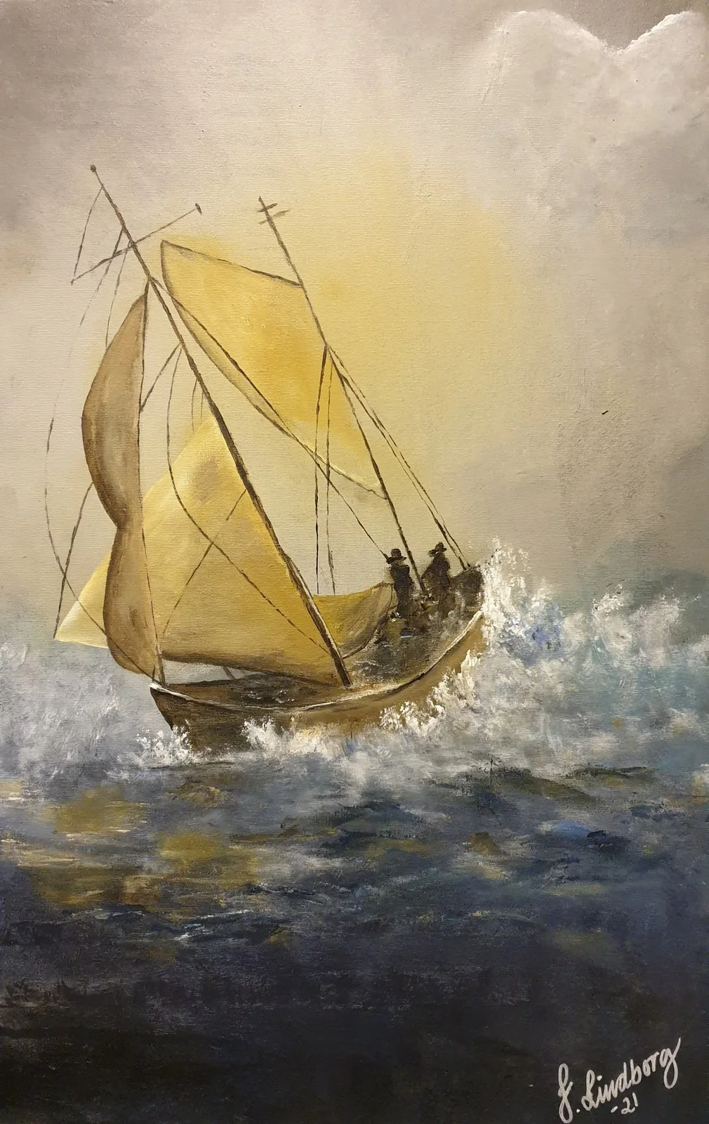 Akrylmålning Stormvind av Jennie Lindborg