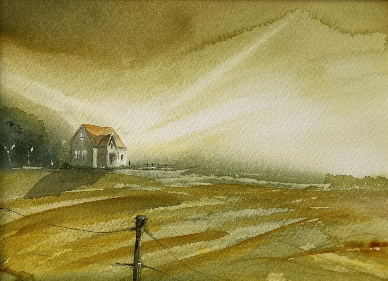 Akvarell Tidig sommarmorgon av Bjarne Madsen Härdig