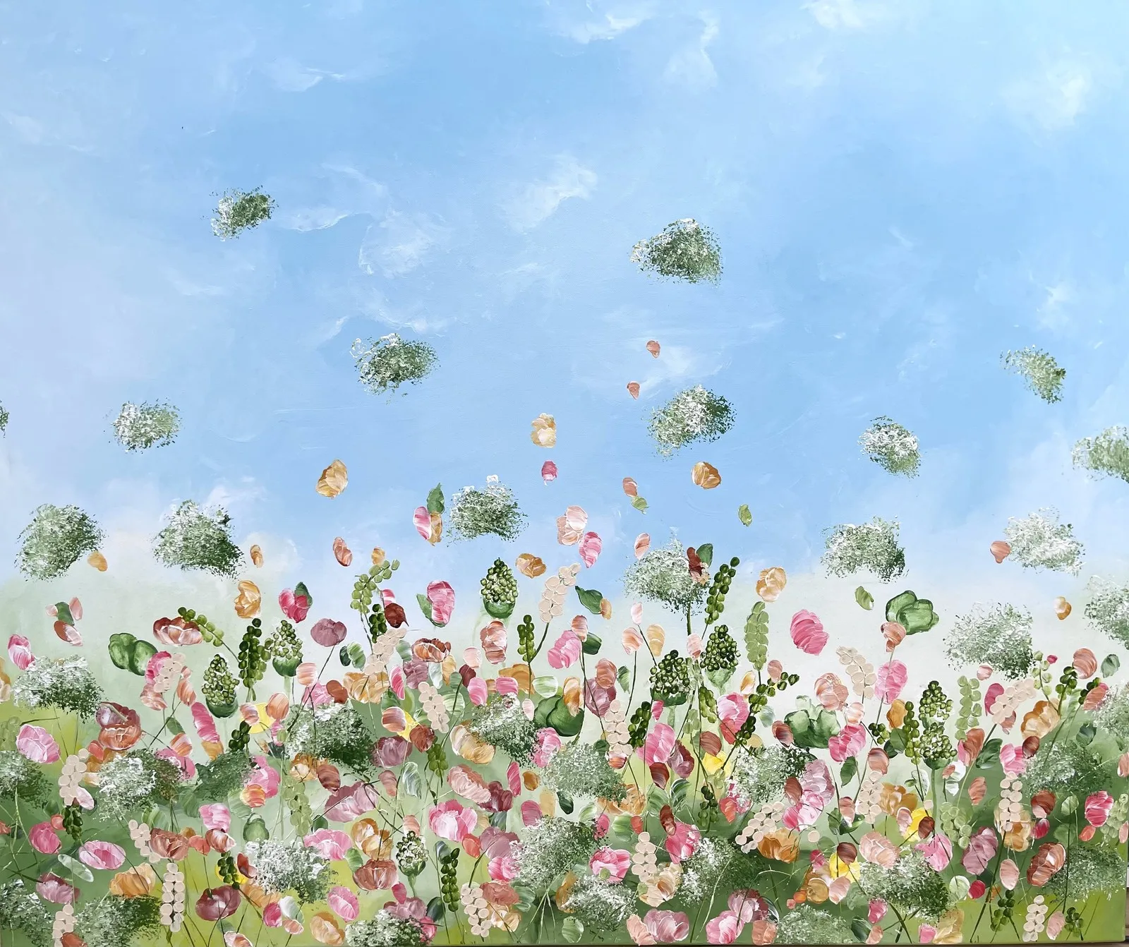 Akrylmålning FLEUR SAUVAGE av Anna Artistockholm Brandt