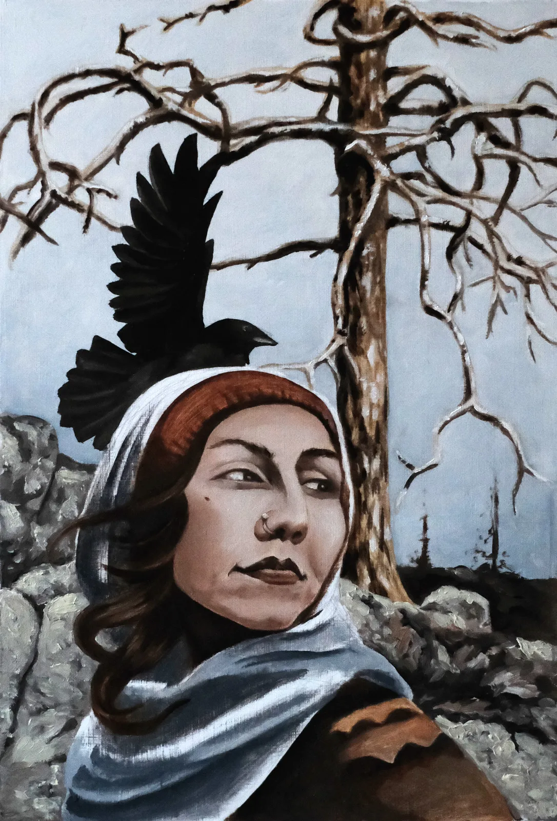 Oljemålning Skogssjäl av Charlotte Widmark