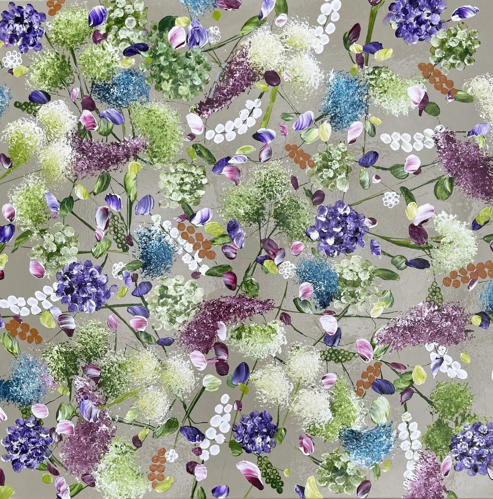 Akrylmålning CENTRO FLORA av Anna Artistockholm Brandt