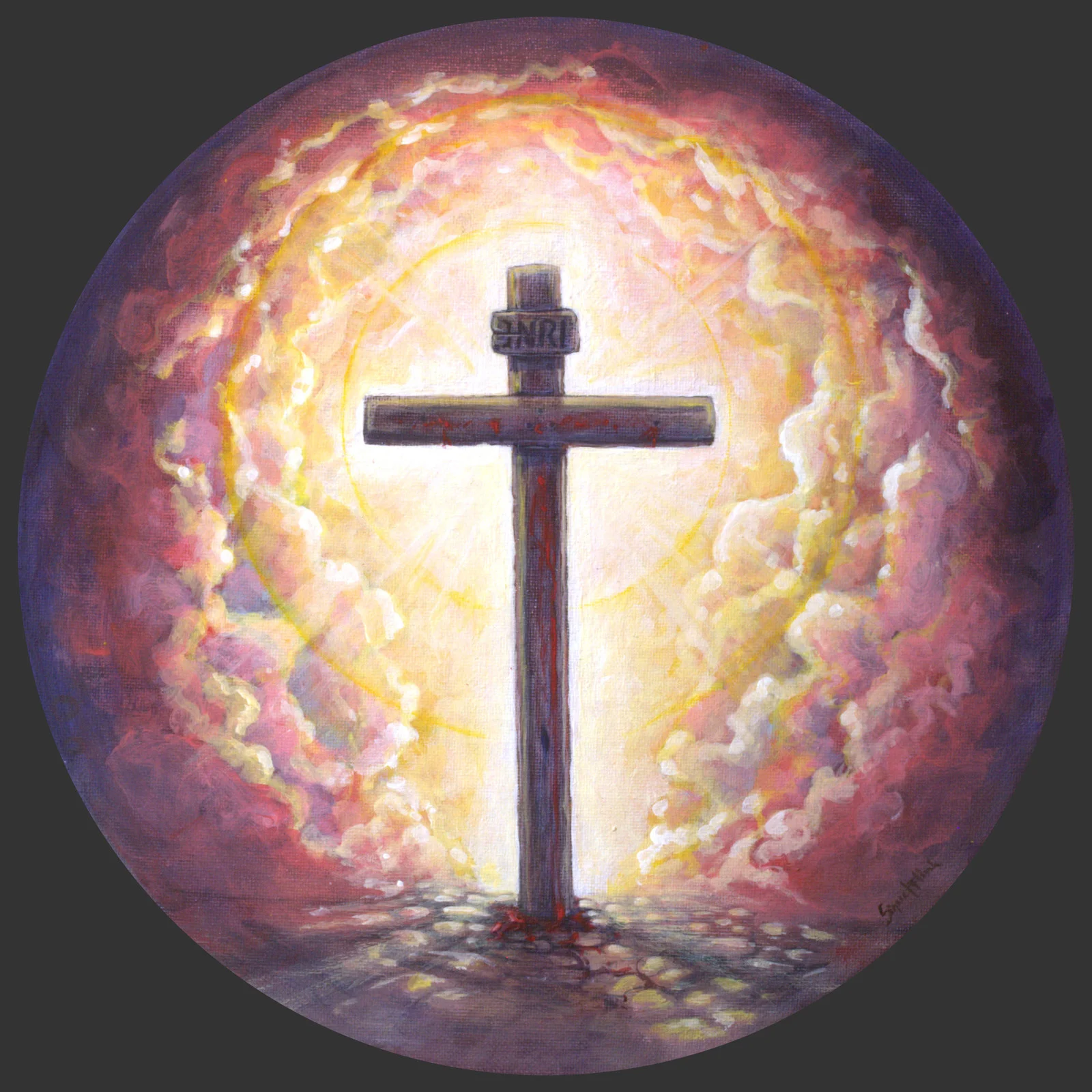 Akrylmålning Talet om korset av Signe Flink