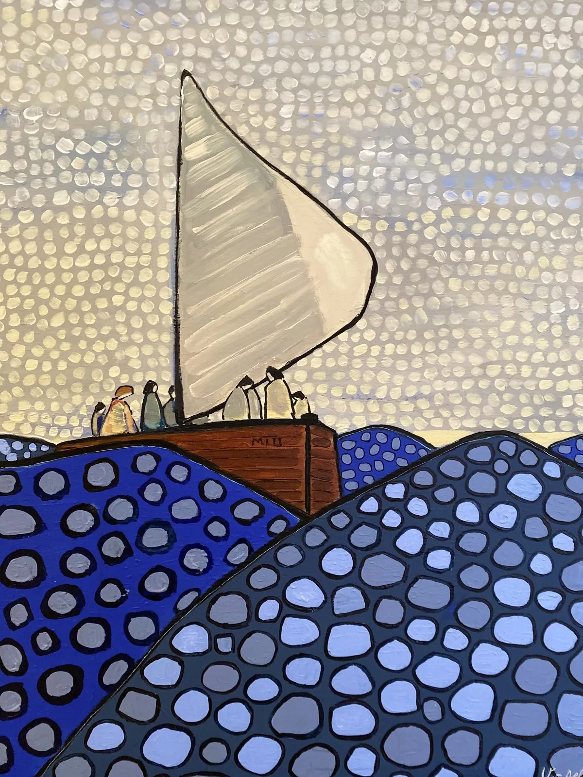 Akrylmålning Marias resa av Vivianne Otsa