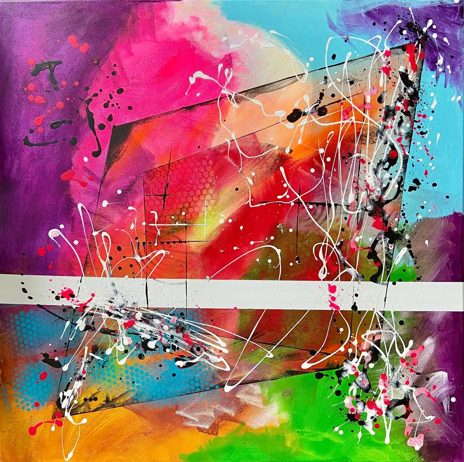 Akrylmålning Colors In Flight av Irene Chua