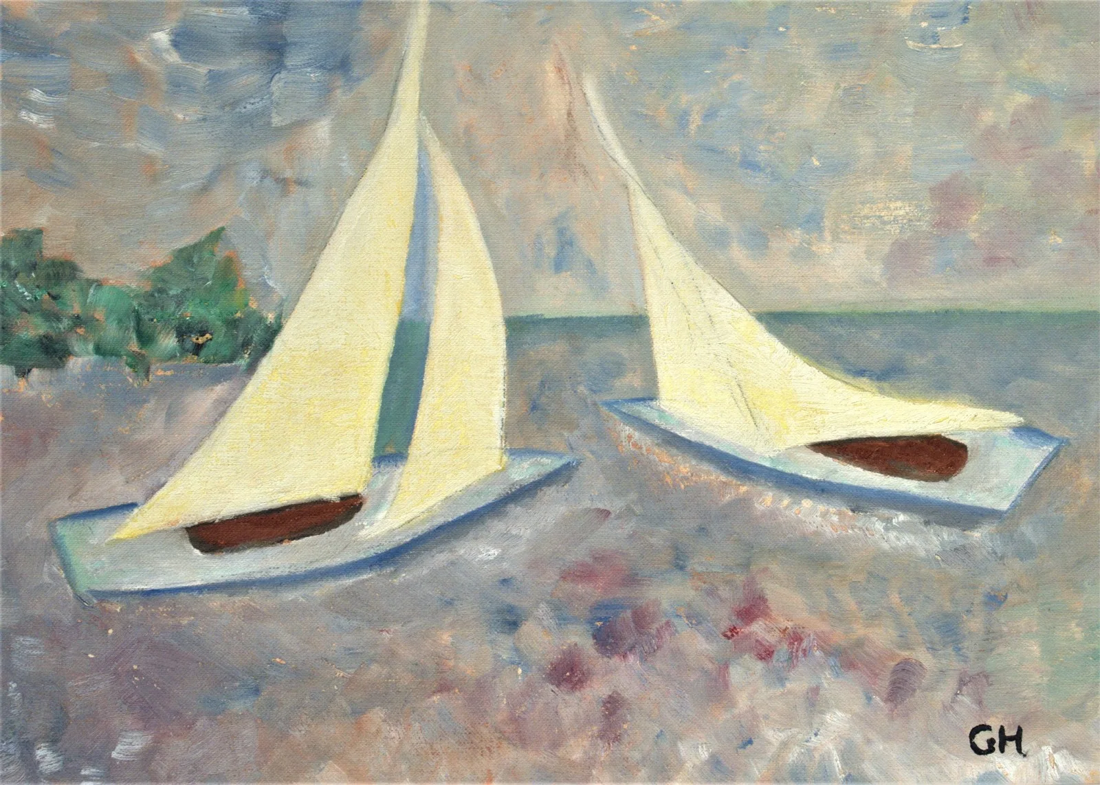 Oljemålning "The Day"  -  Oil painting av Gerhard Hofman