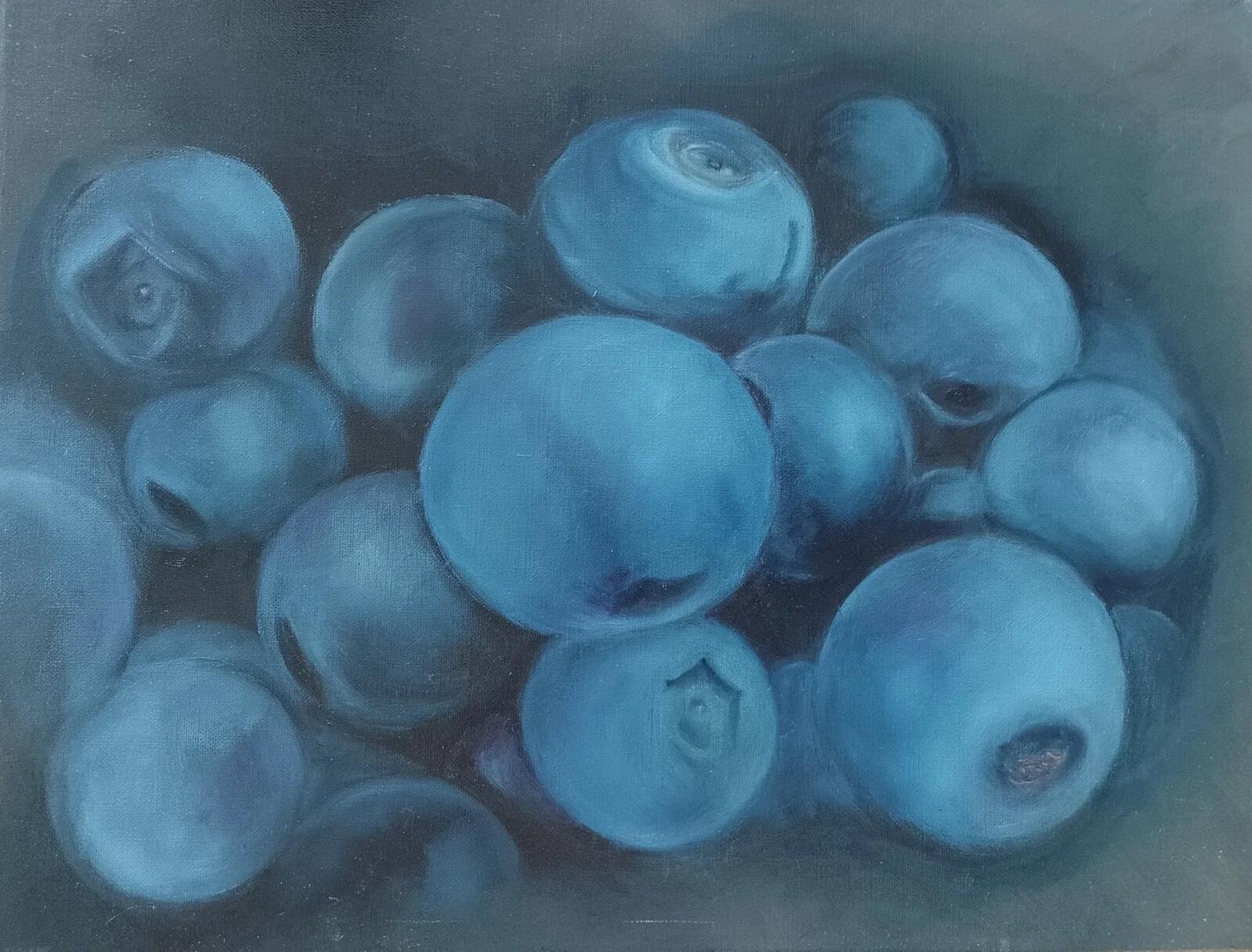 Oljemålning Blåbär av Maria Noring