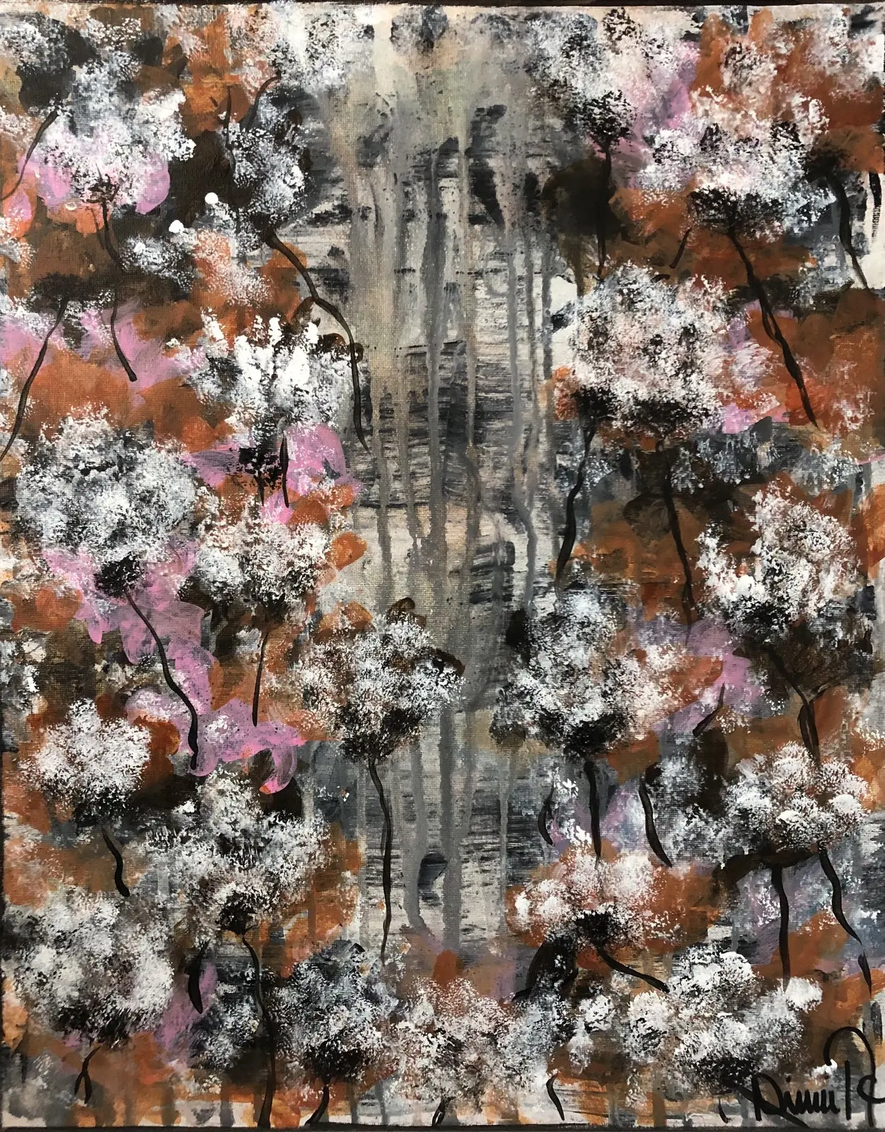 Akrylmålning In my garden av Ninni Andersson