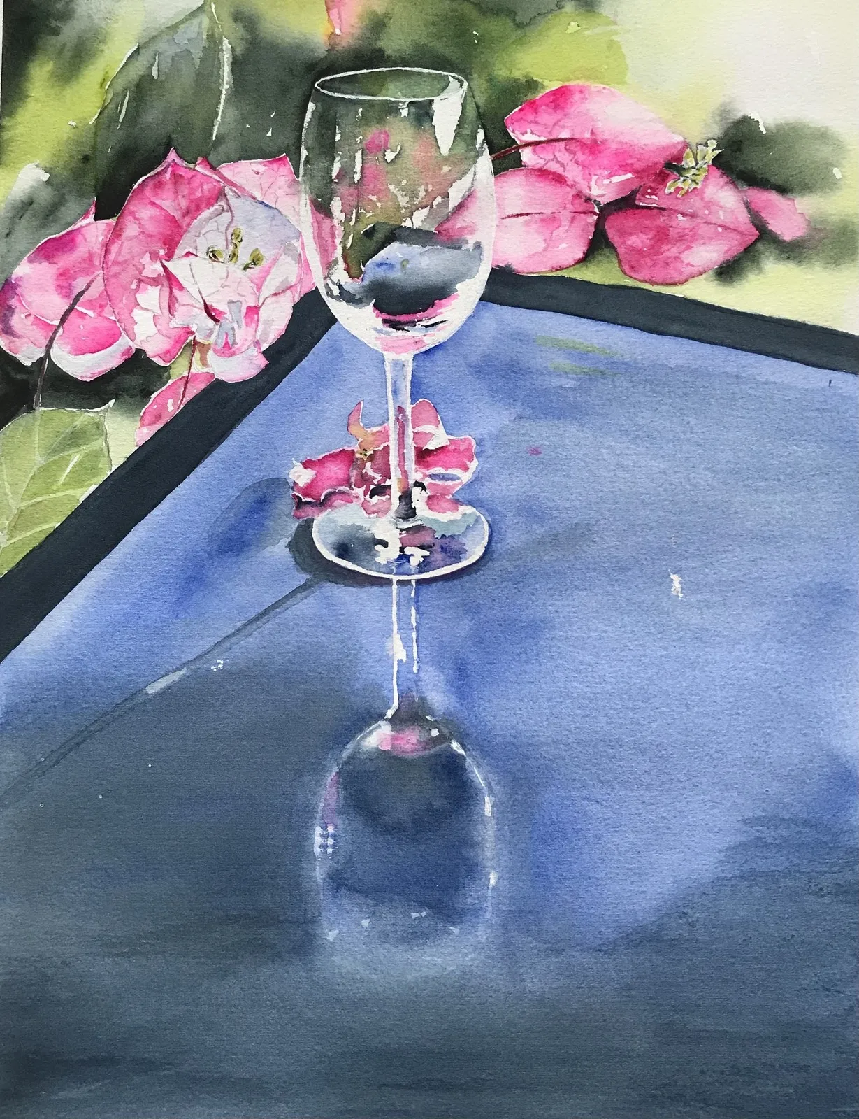 Akvarell Emthy glass av Ewa Helzen
