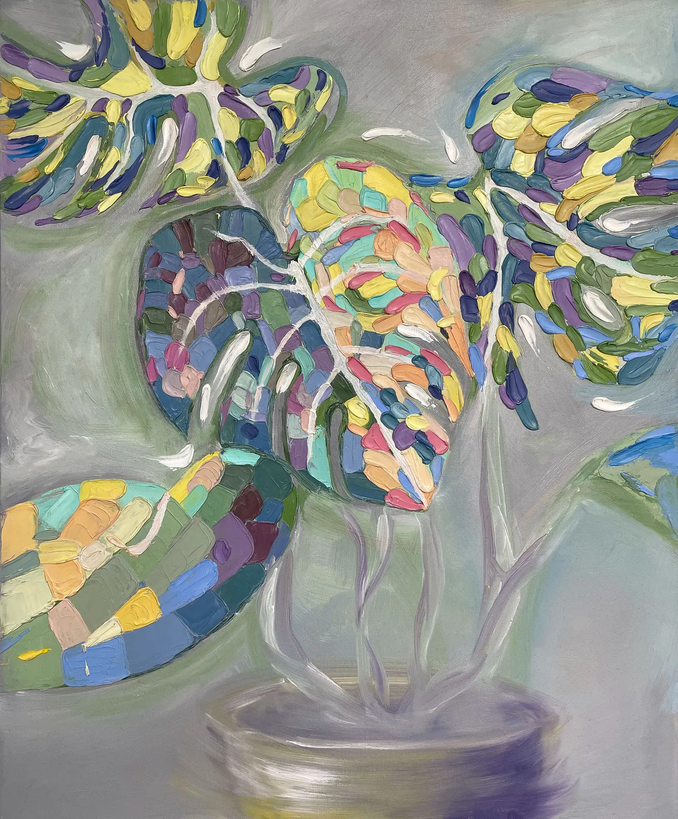 Oljemålning Monstera av Kate Pinxit