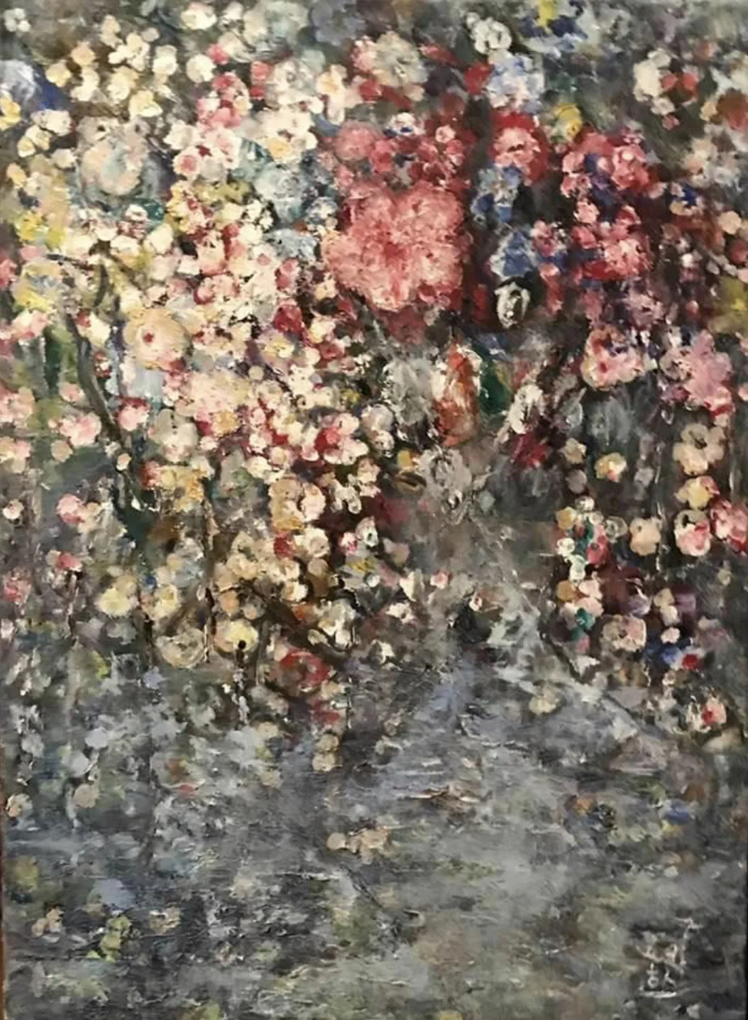 Oljemålning Blommsterfång av Mrs Björk