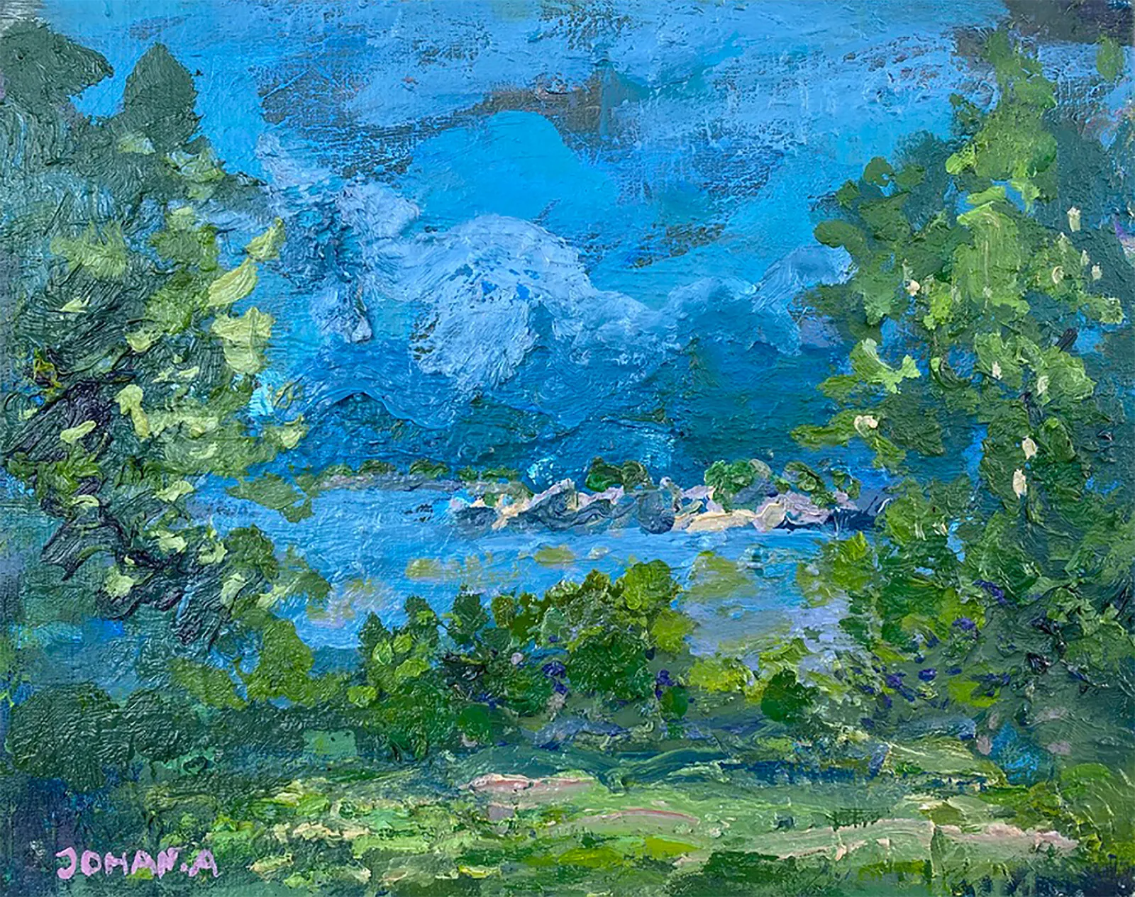 Oljemålning Mellan vindarna av Johan Adamsson