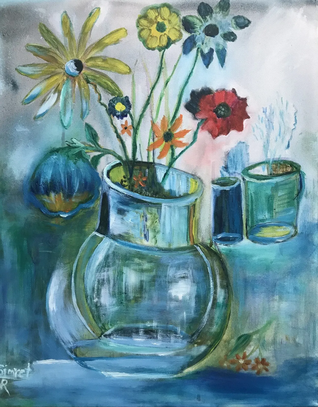 Oljemålning The Royal vase,2 av Simret Nebrin Rylander