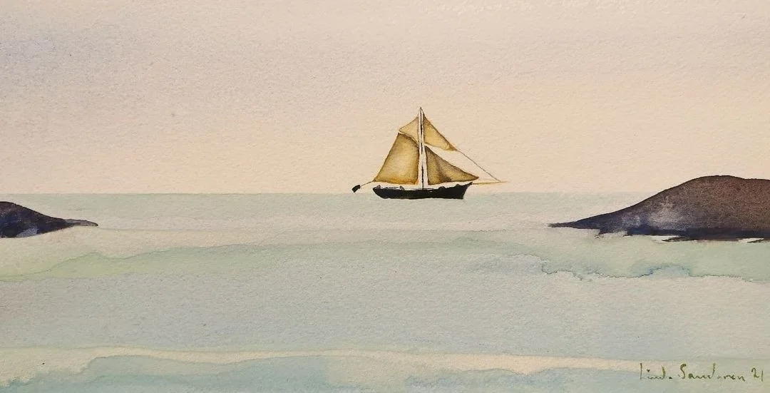 Akvarell Away av Linda Sandgren