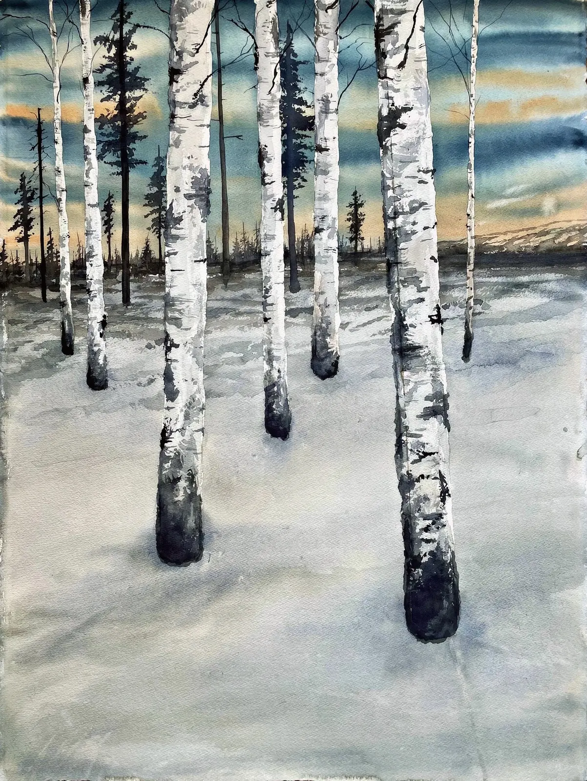 Akvarell Dalarna av Lucas Kramer