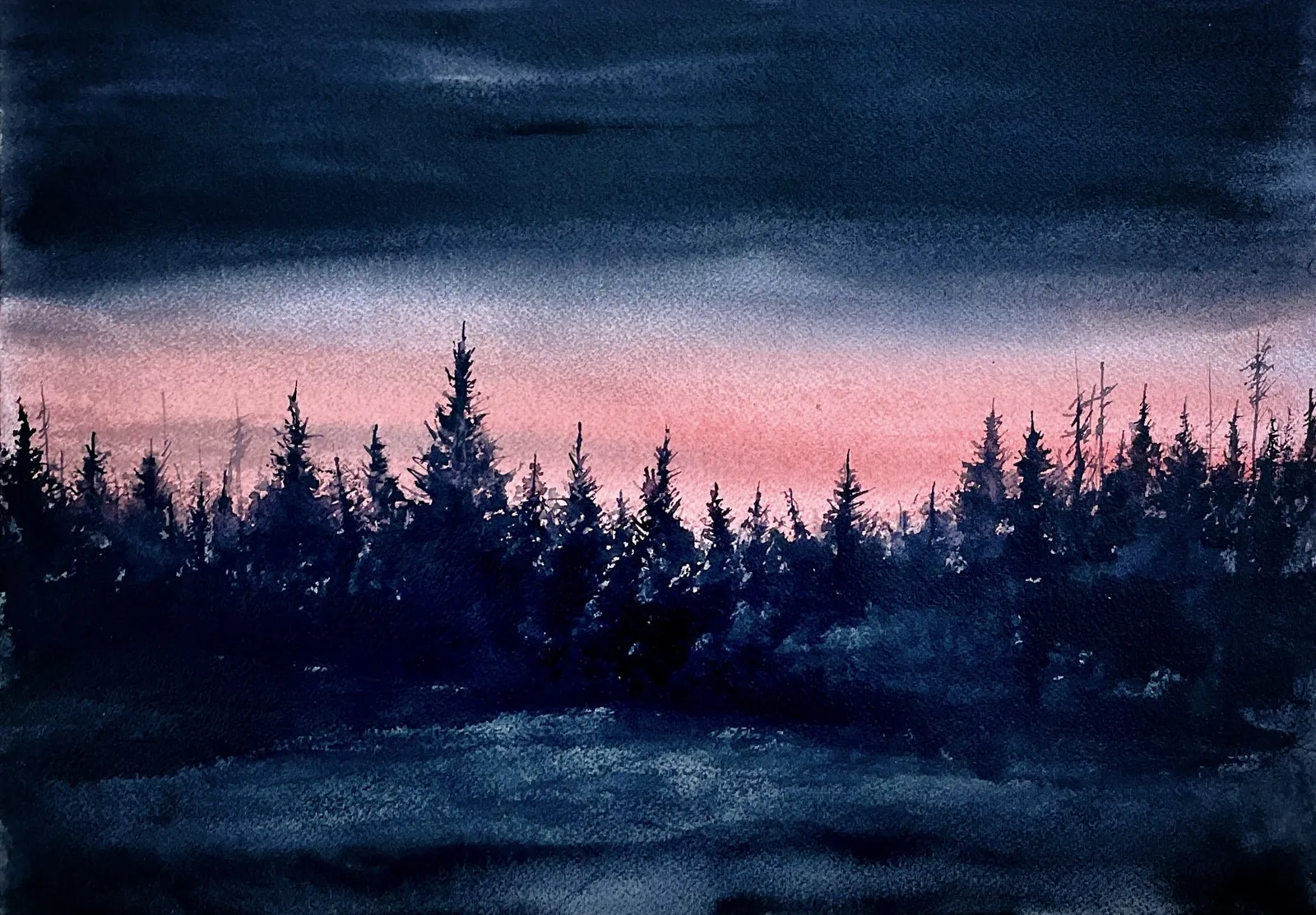 Akvarell Skymning av Lucas Kramer