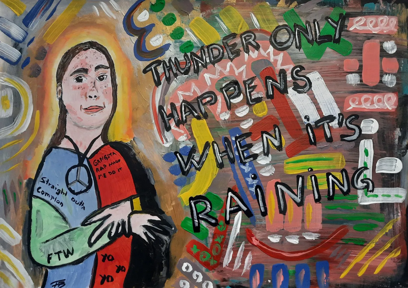 Akrylmålning Namnlös, nr 92 av Fredrik Bülow