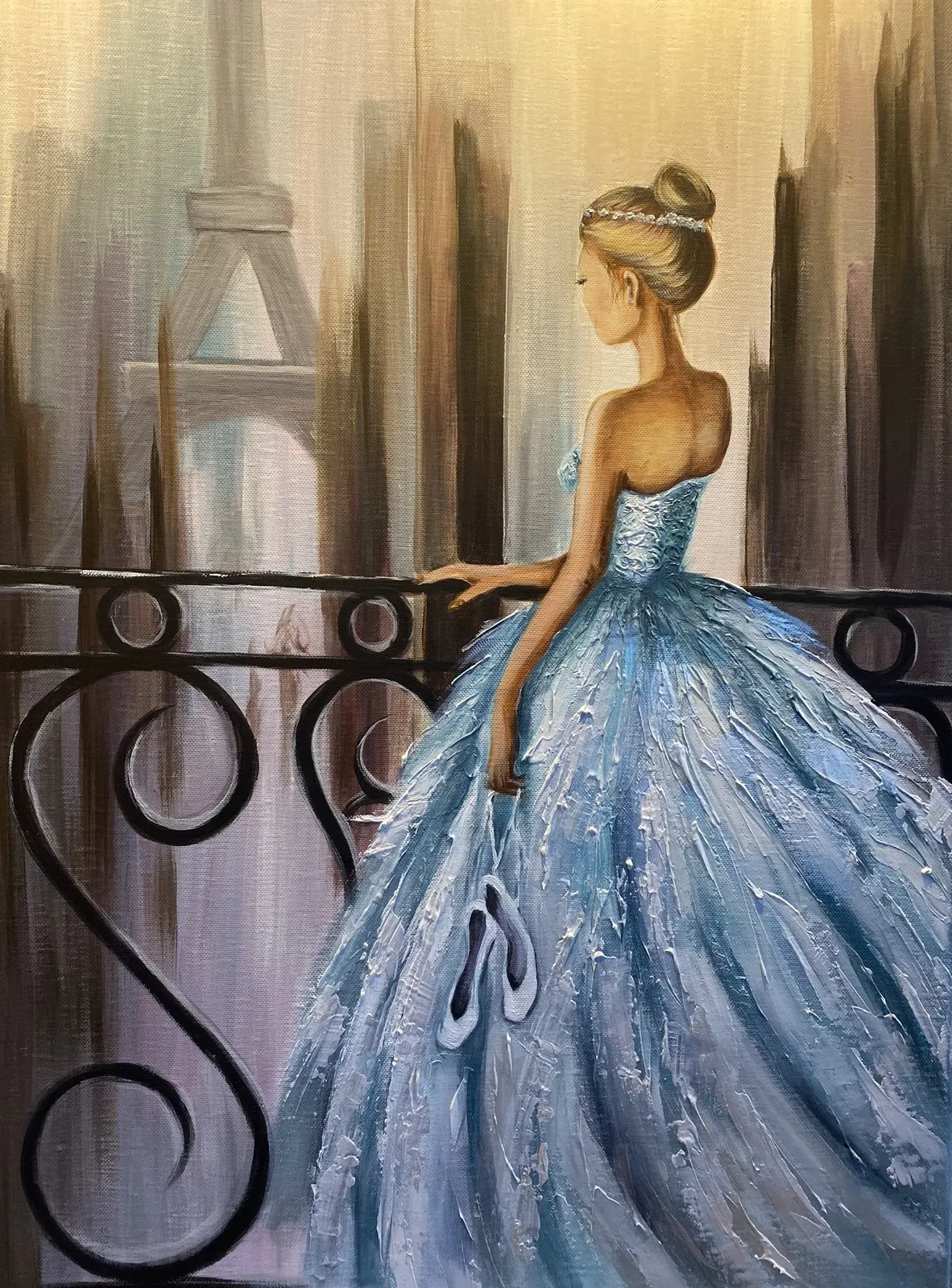 Akrylmålning In Paris av Ideh Alikhani