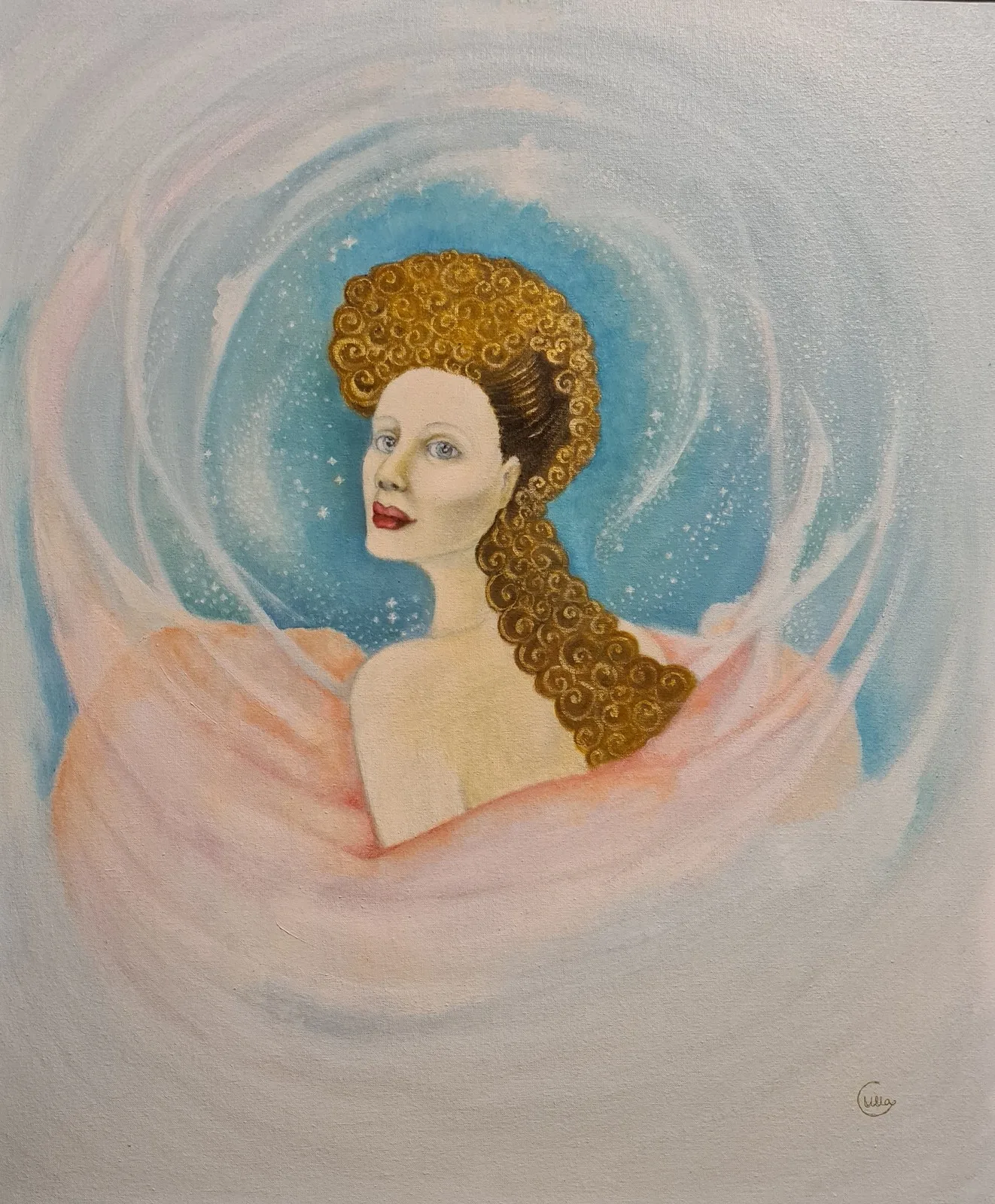 Oljemålning Goldilocks av Ulla Silcock