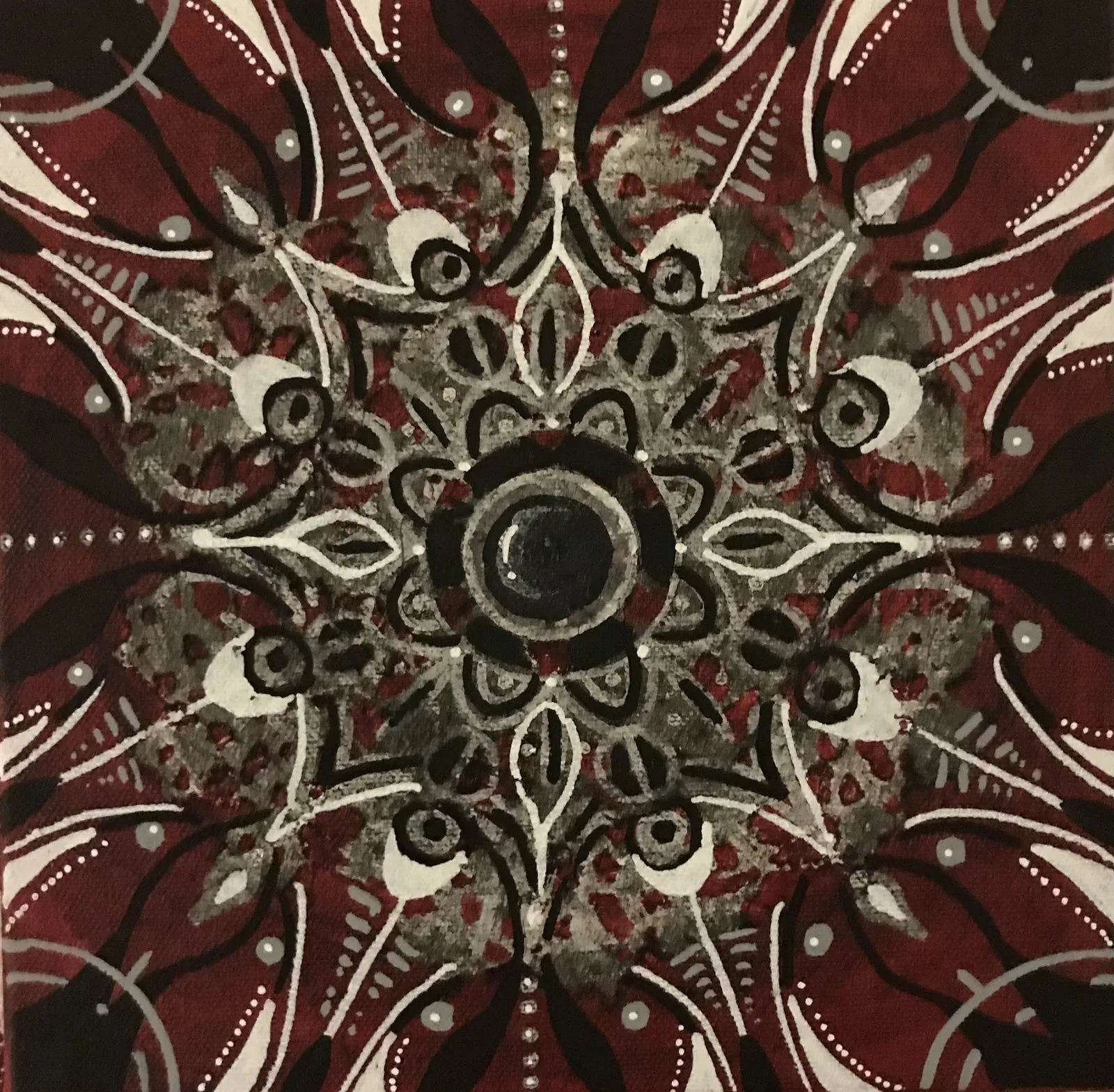 Akrylmålning Mini mandala av Lotta Pressfeldt