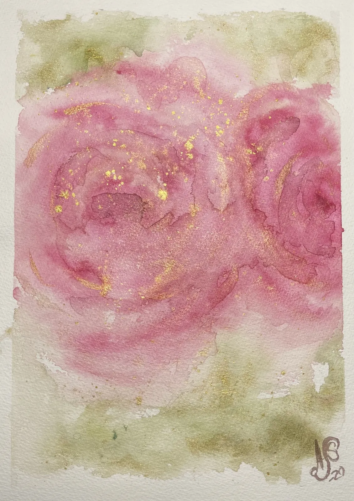 Akvarell Intense rose av Ann-Sofie Stjernkvist