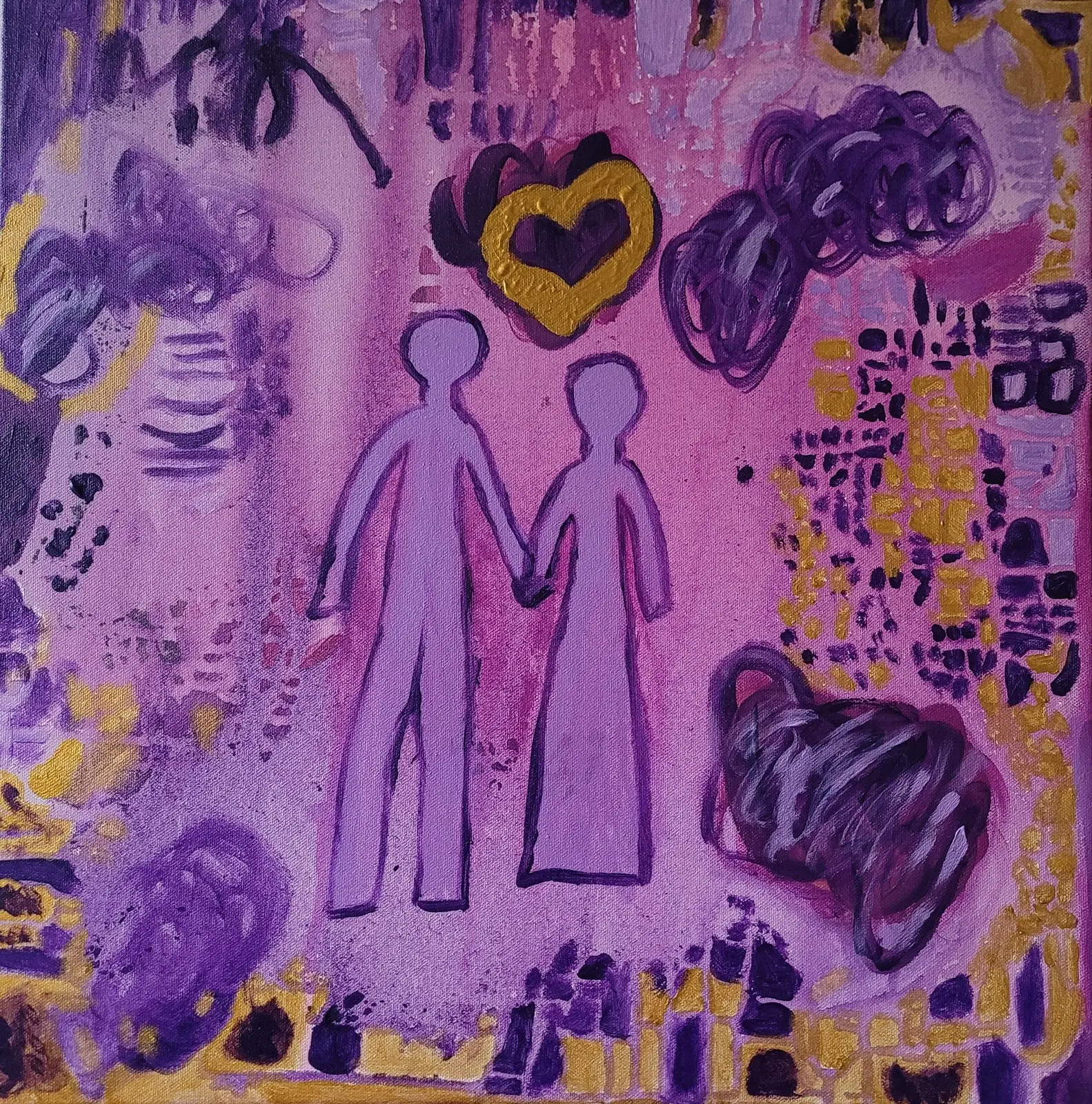 Akrylmålning Soulmates av Lena Welander