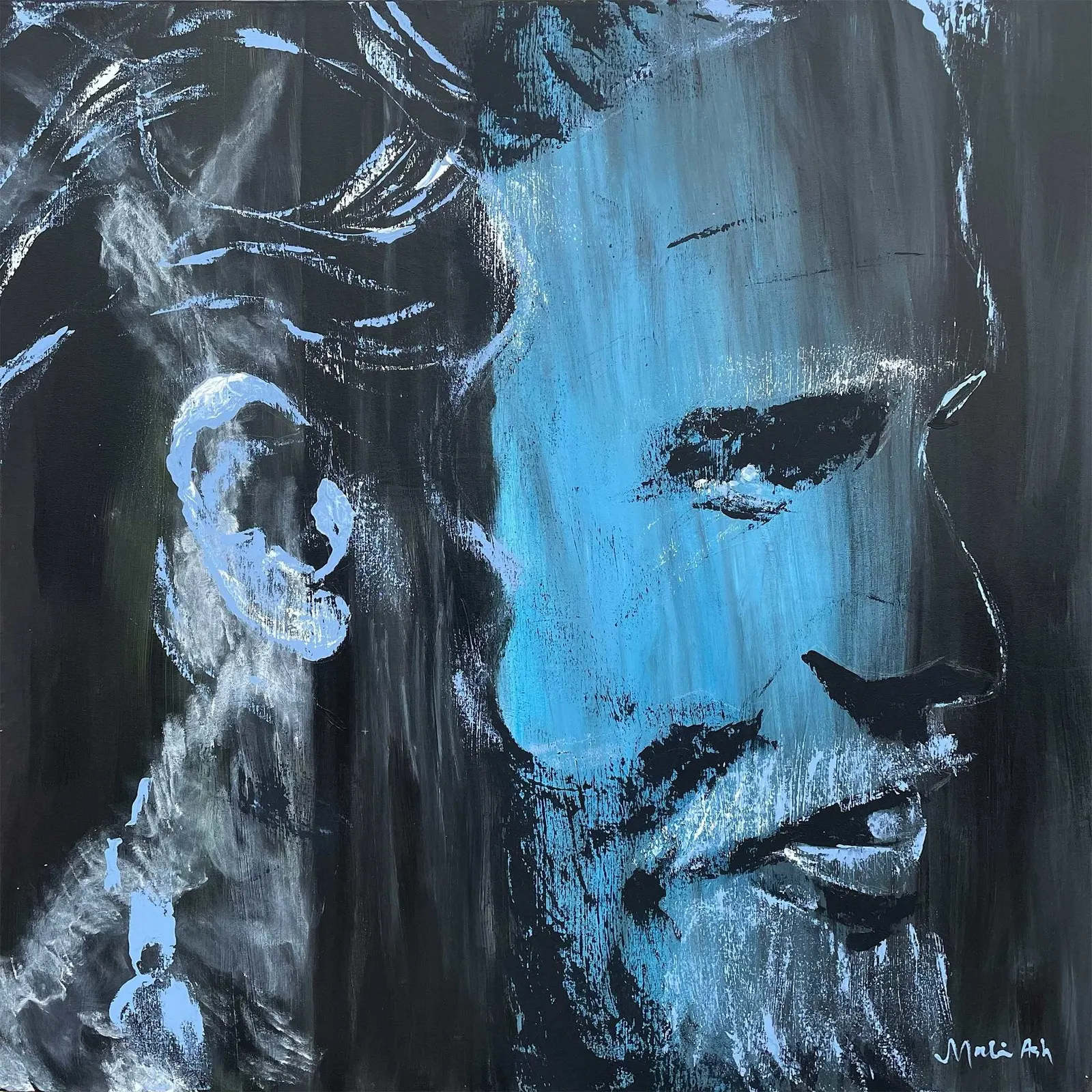 Akrylmålning Olivier av Malin Ask