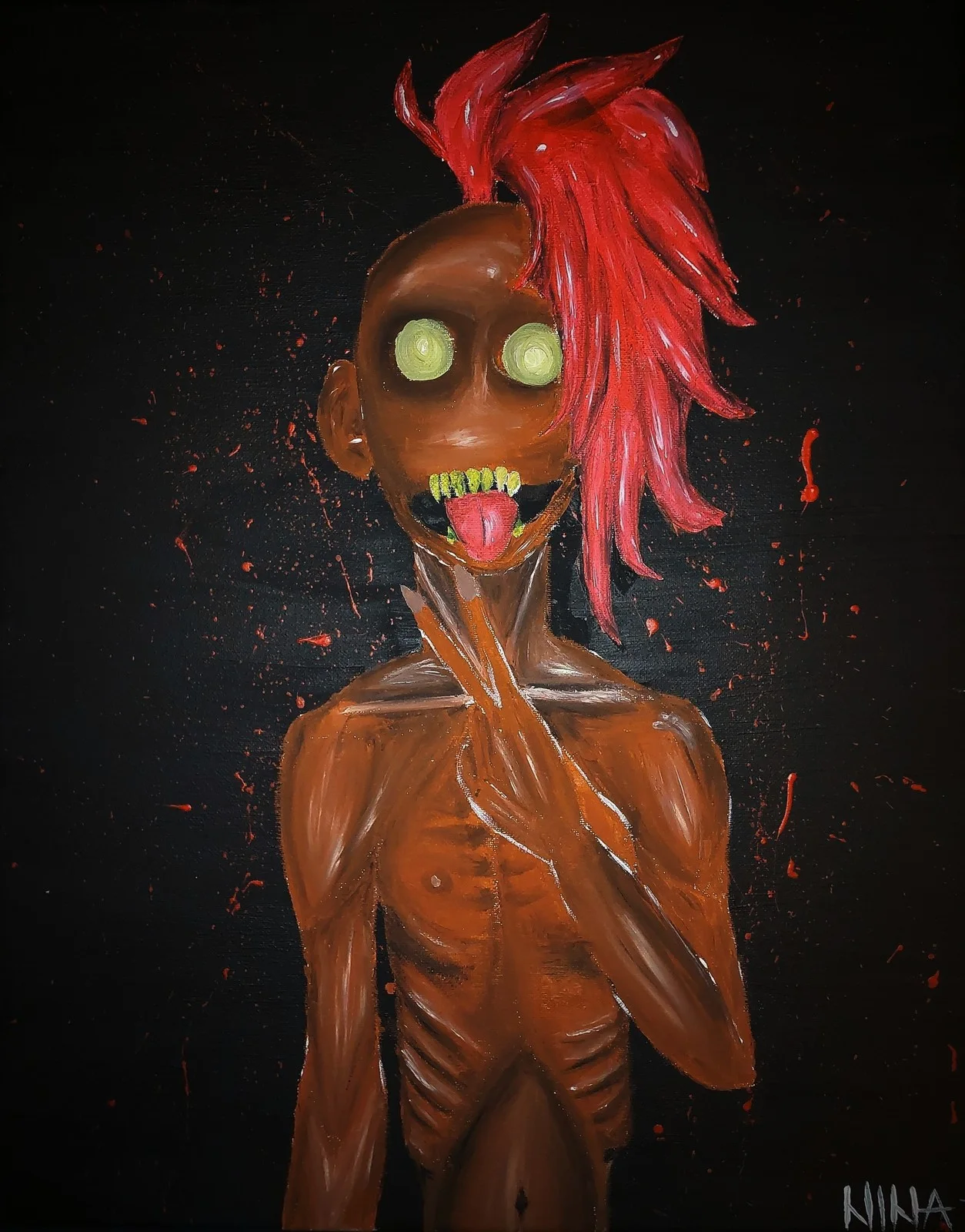 Akrylmålning Fun guy av Nikolina Davidovic