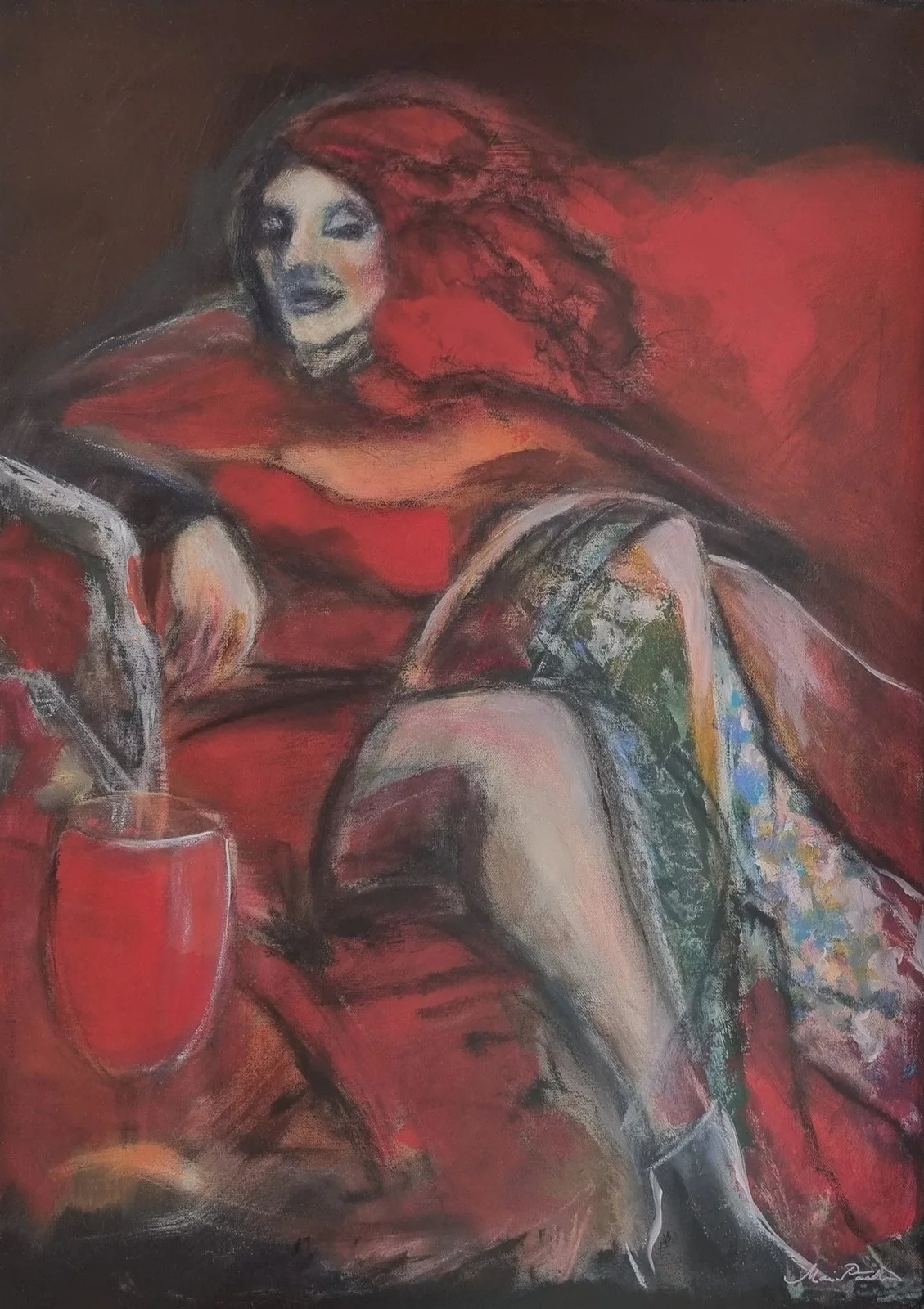 Akrylmålning Entertain Me av Mari Pääkkönen