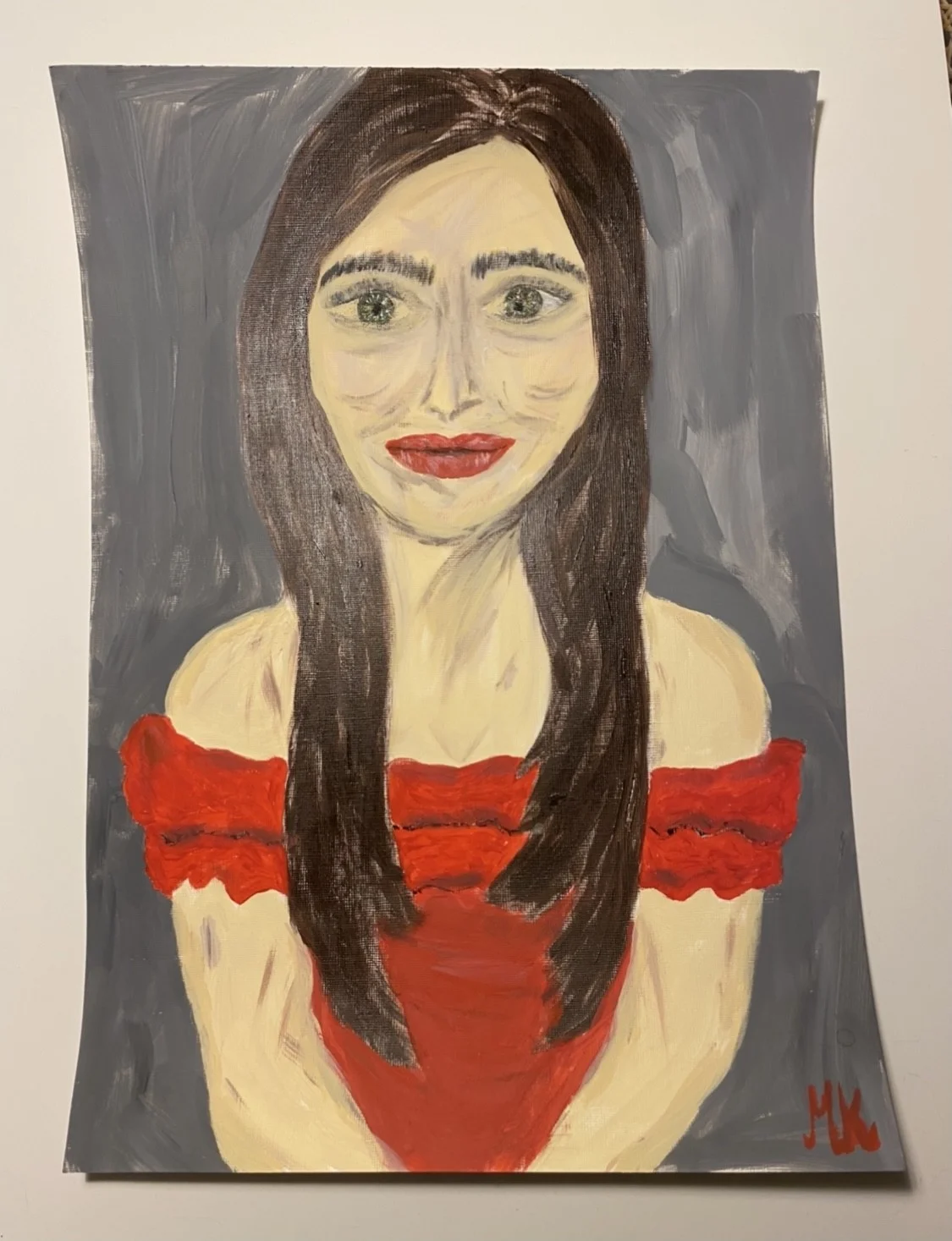 Akrylmålning Women In Red av Magdalena Kvesic