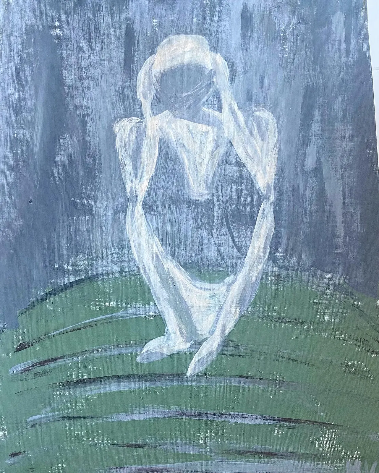Akrylmålning The Thinker av Magdalena Kvesic
