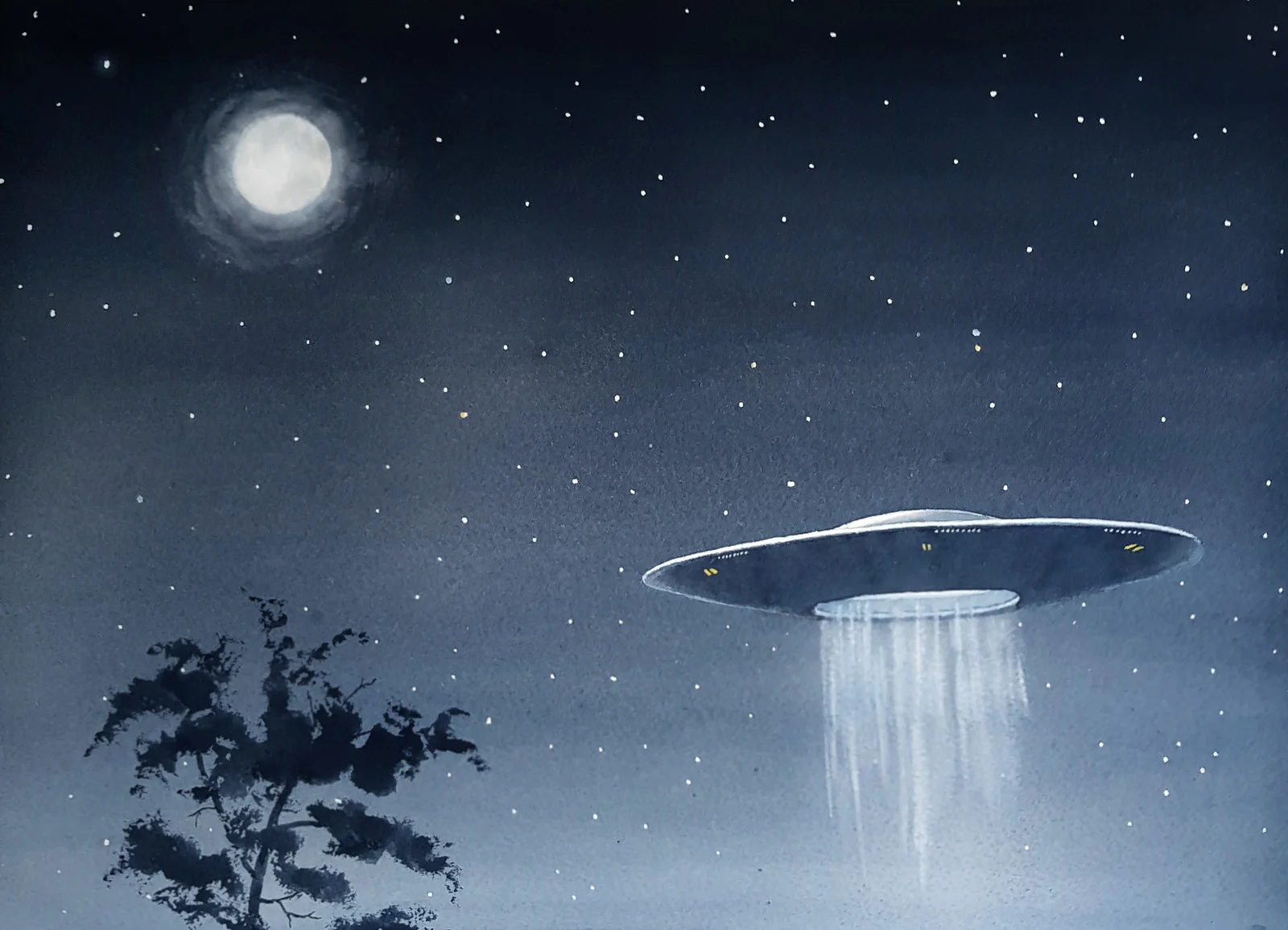 Akvarell Ufo av Bo Hoflin