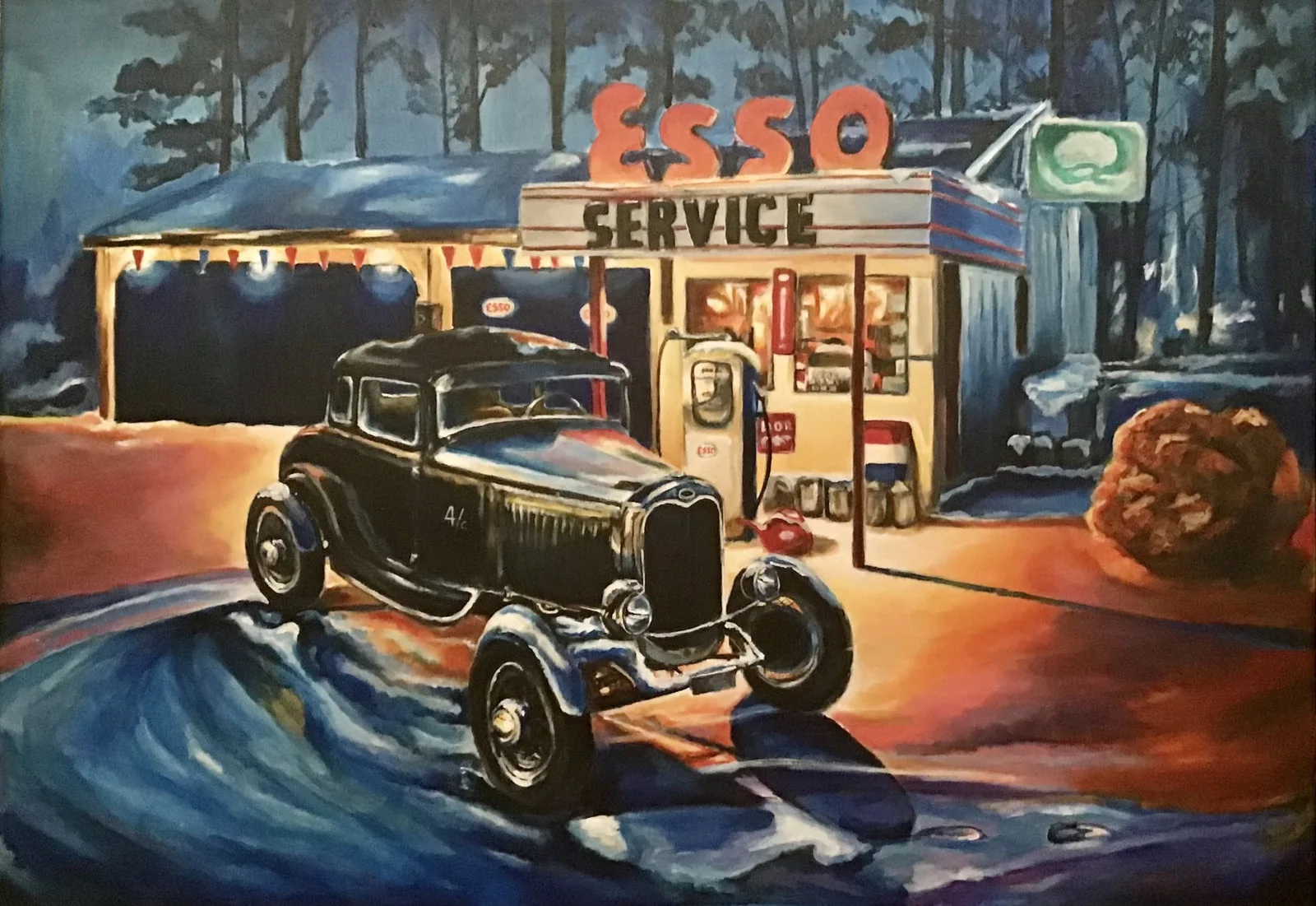 Akrylmålning Macken av Daniel Krön