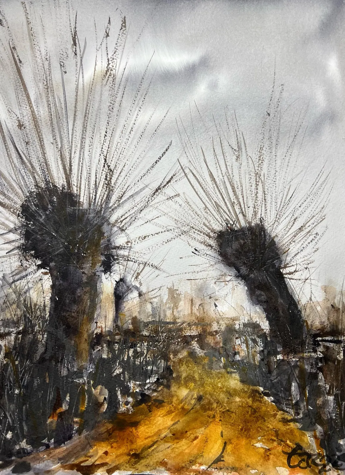 Akvarell Willows av Tomas Holm