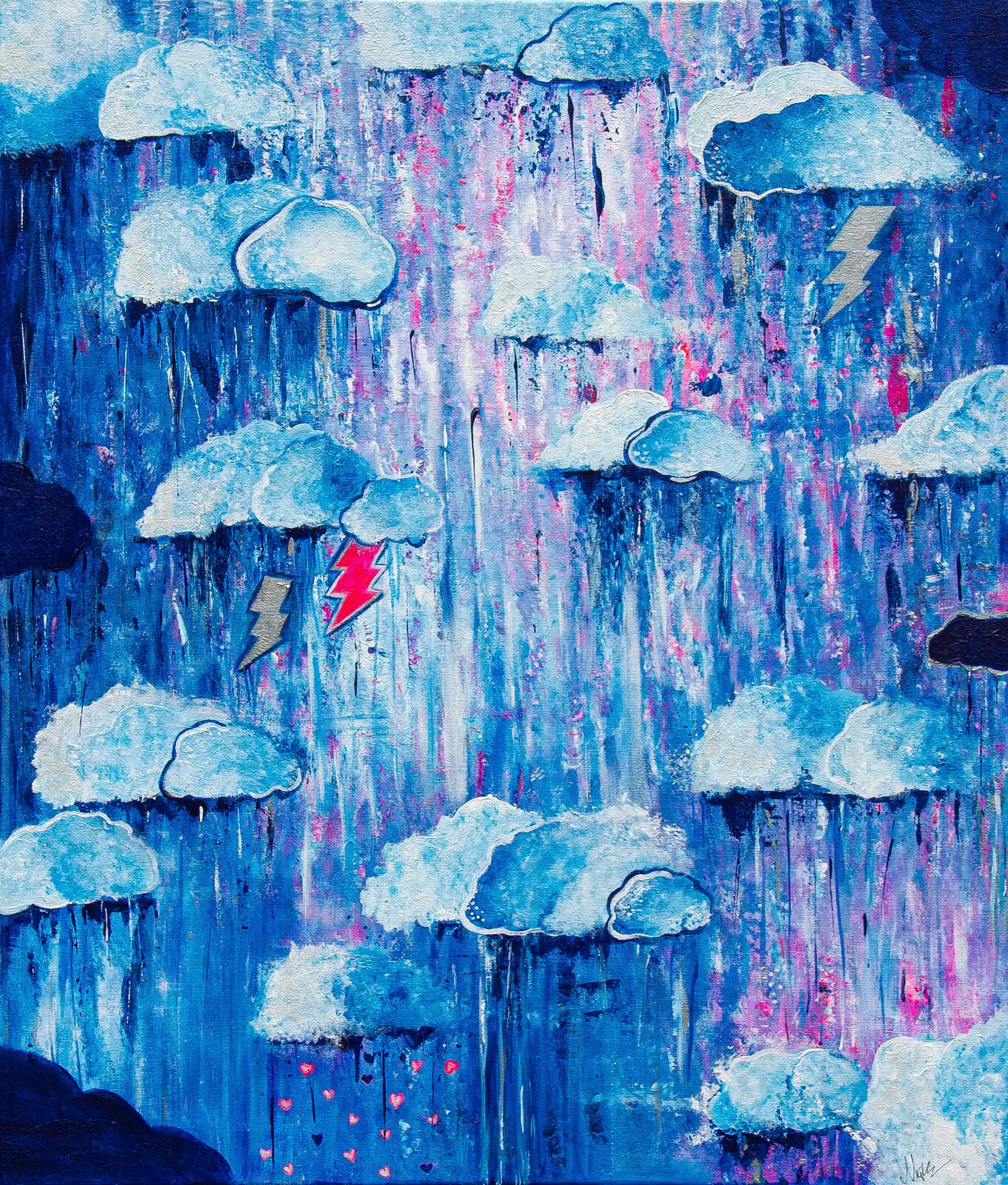 Akrylmålning Känslostorm av Nina Bring