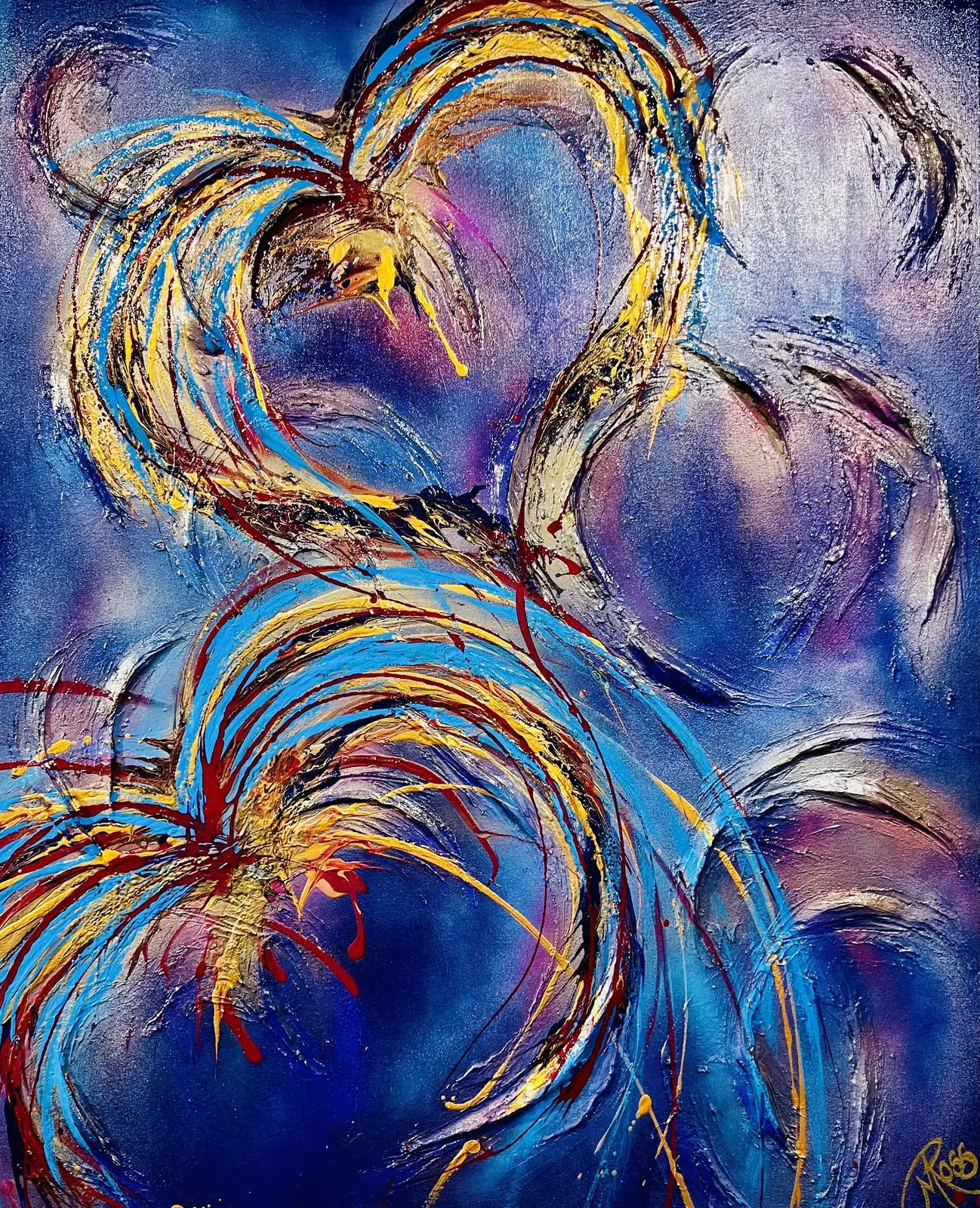 Akrylmålning With every Heartbeat av Mette Ross