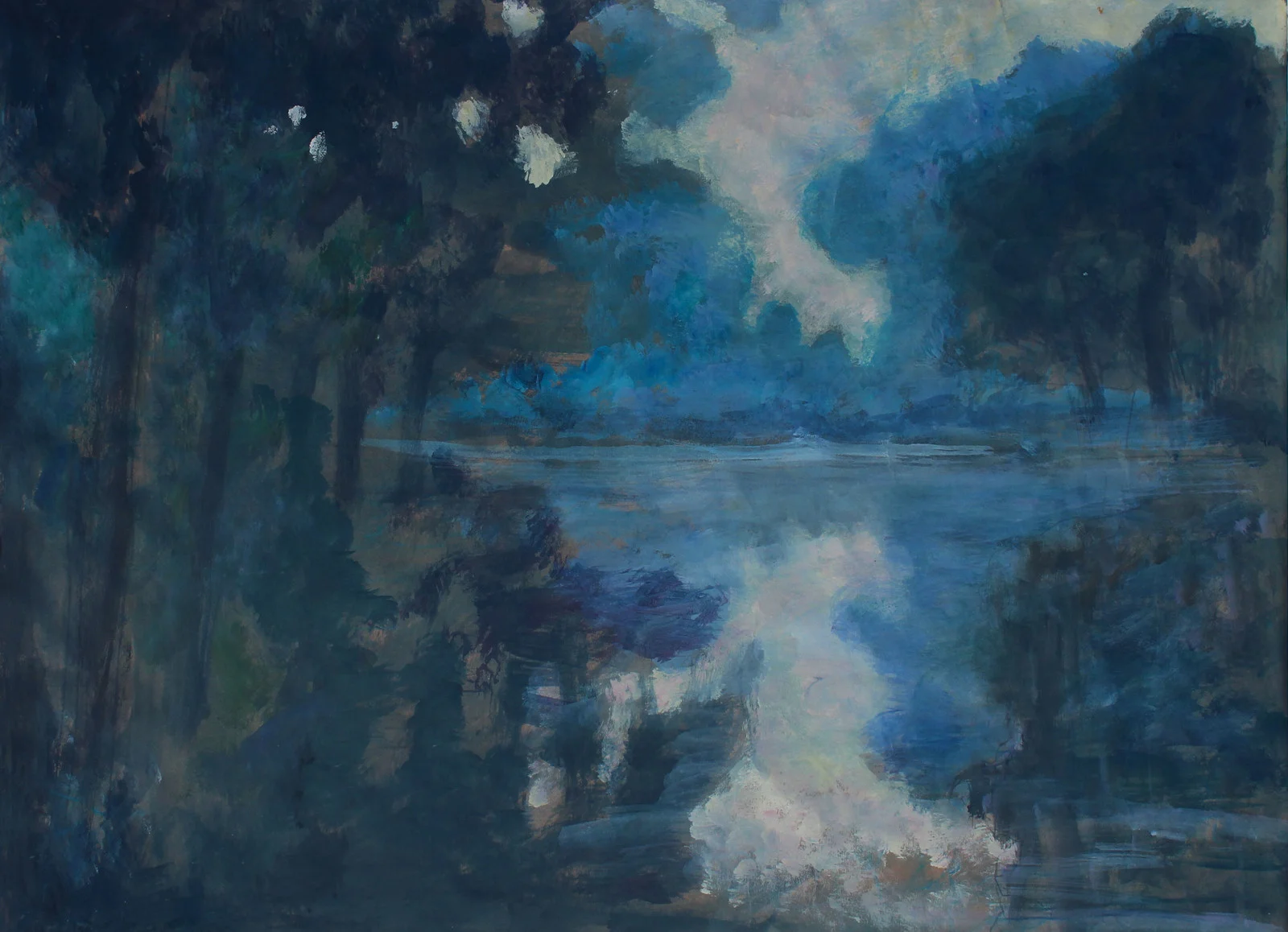 Akrylmålning Speglingar av Malin Sellergren