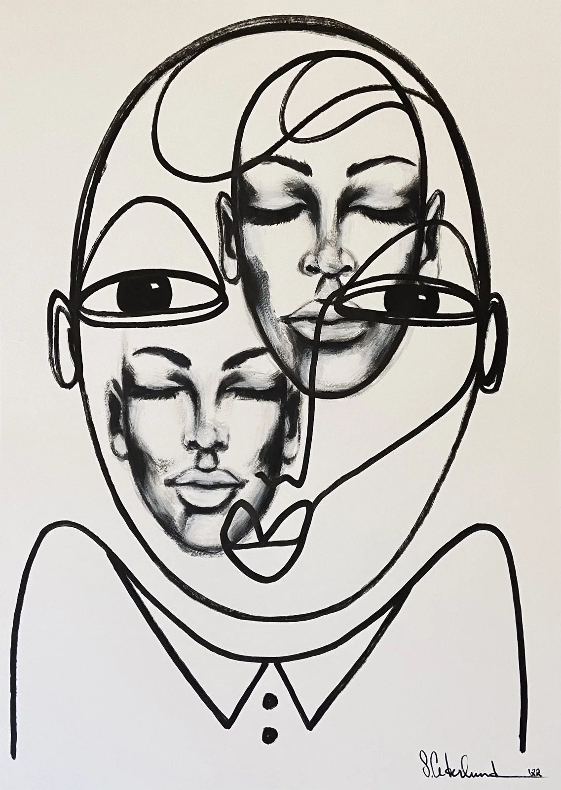 Akrylmålning Dress Code av Susanne Cederlund