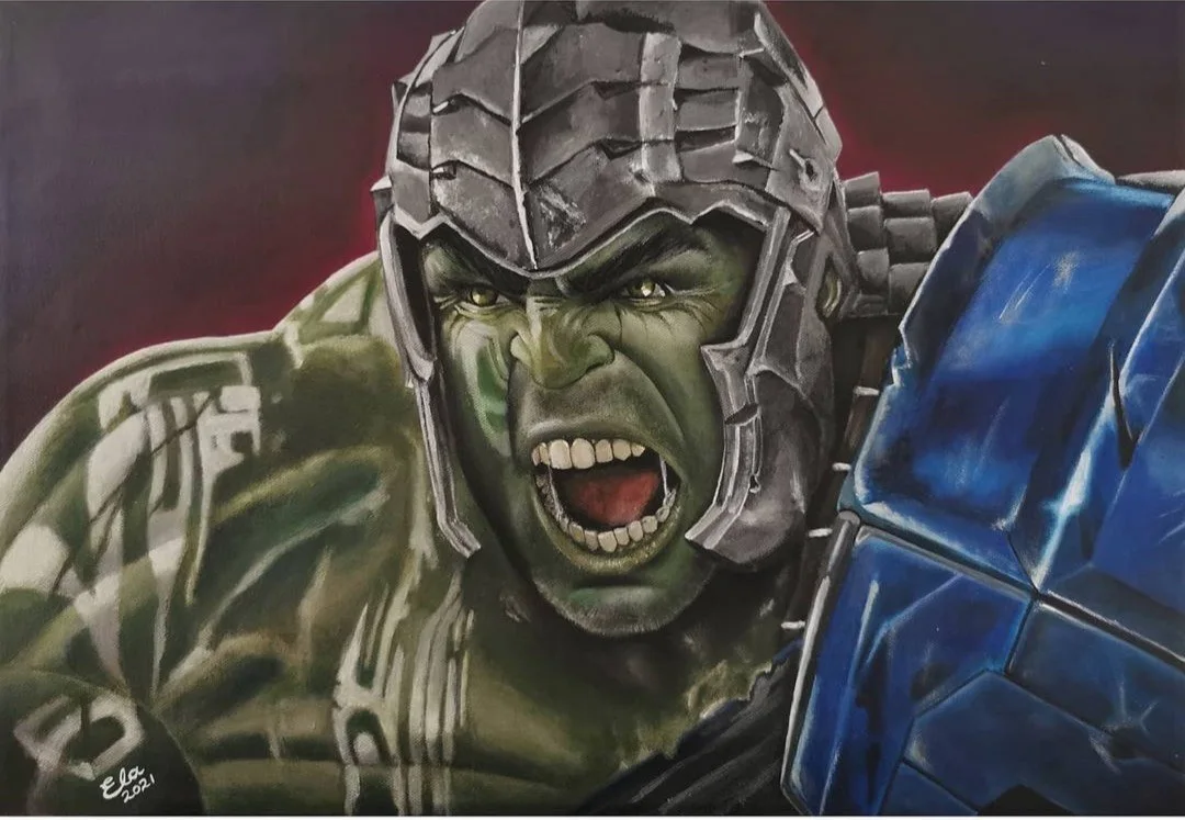 Akrylmålning Fury av Ela Ekhtiari