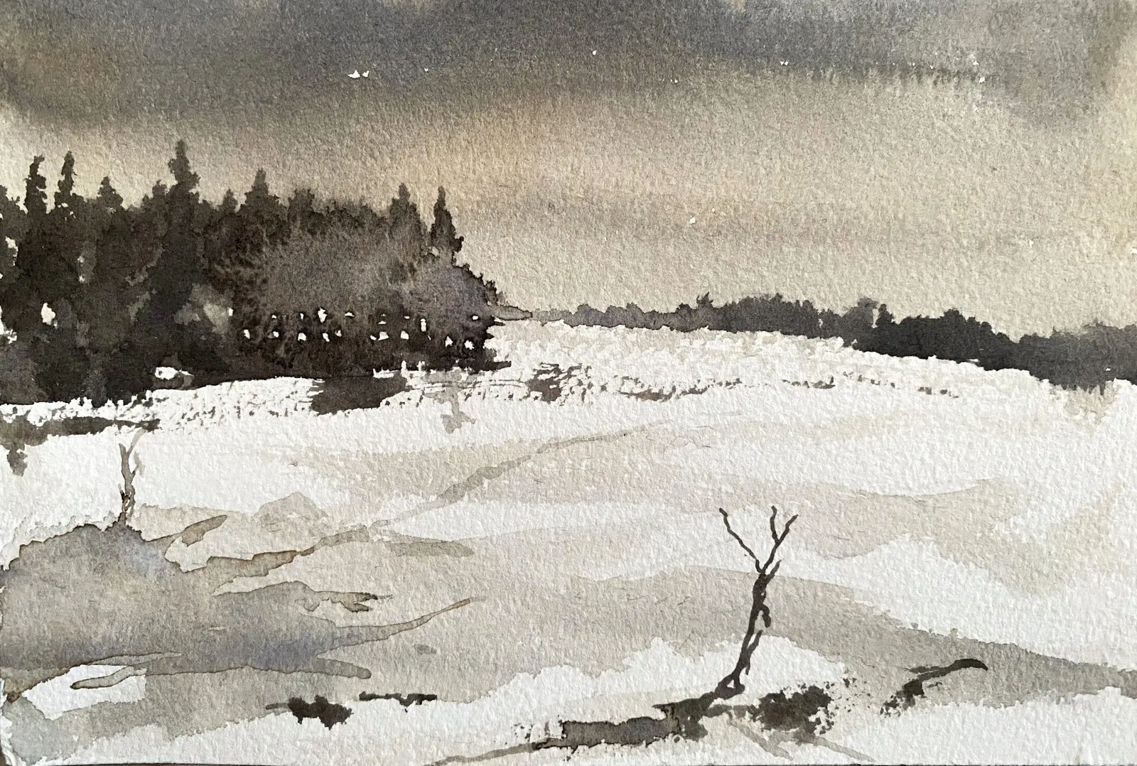 Akvarell Vinter av Robin