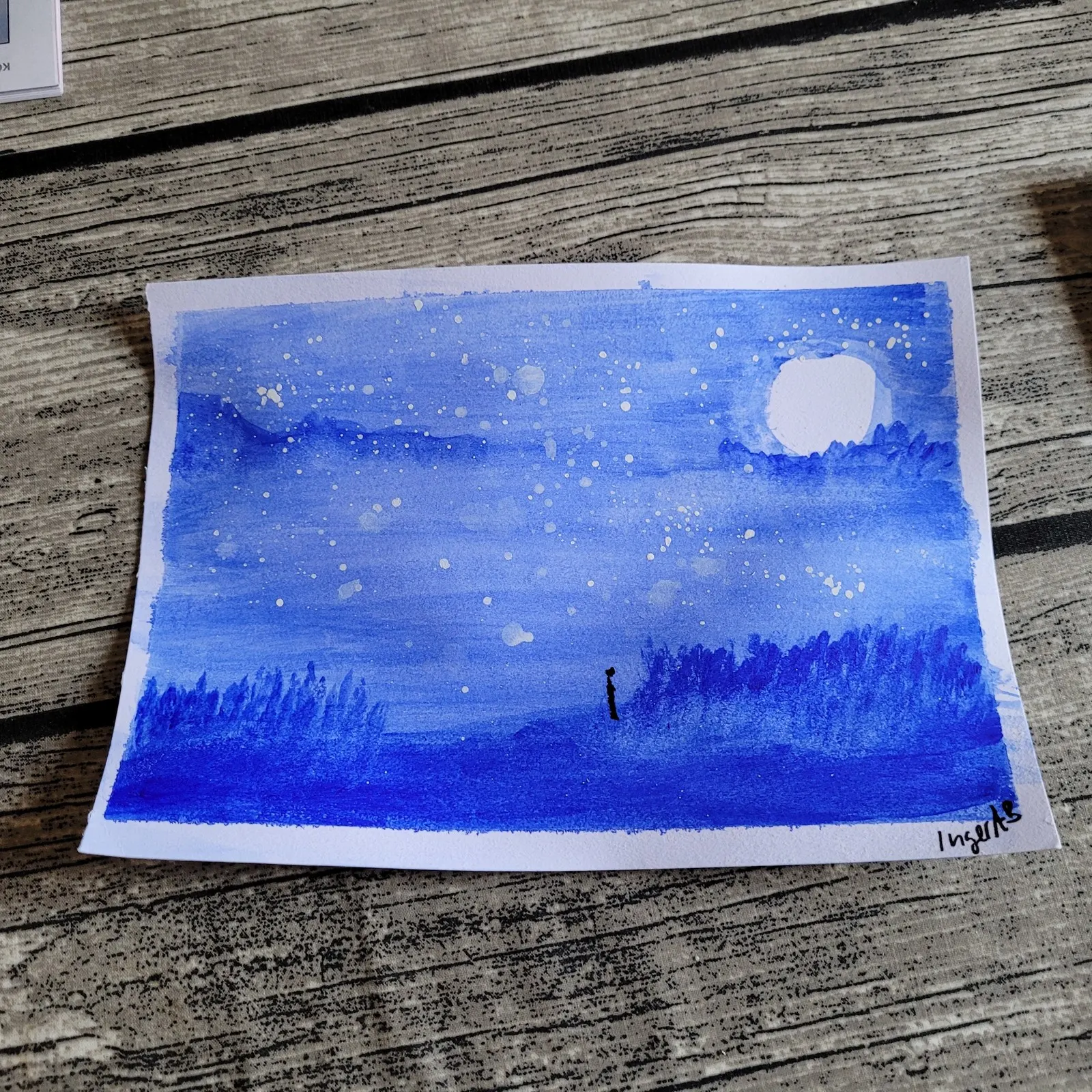 Akrylmålning Natt av Inger Abrahamsson