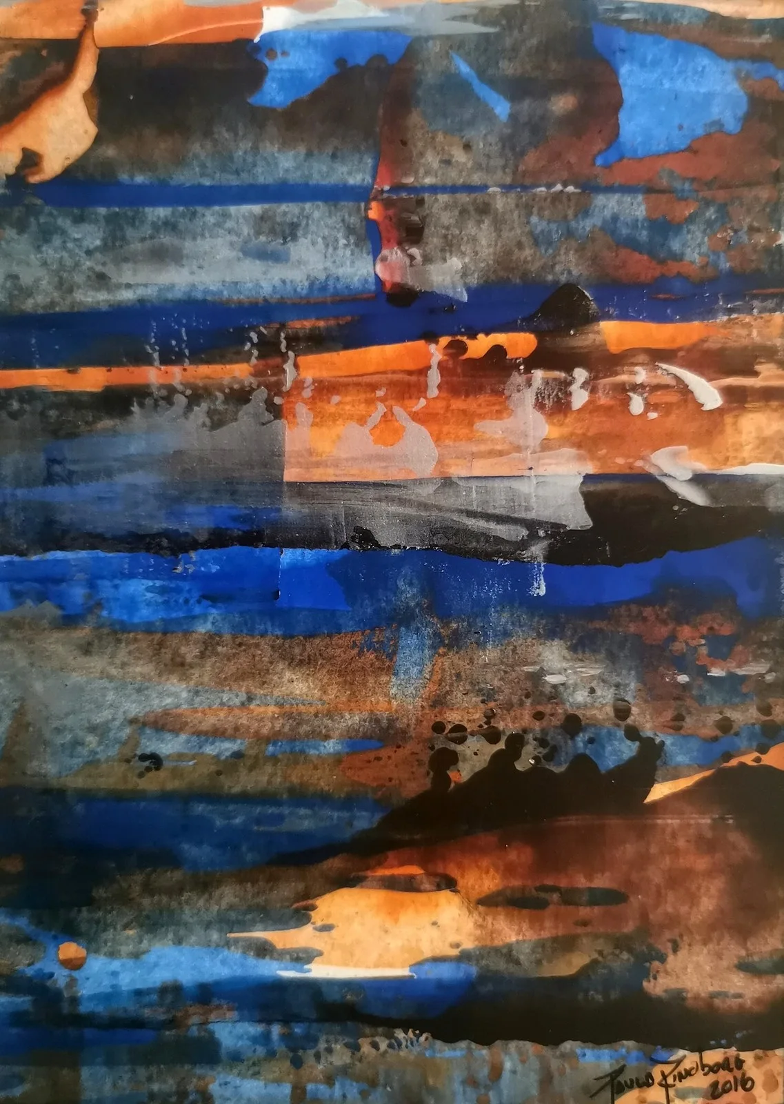 Akrylmålning Abstract Series - Paris nr.1 av Paula Rindborg