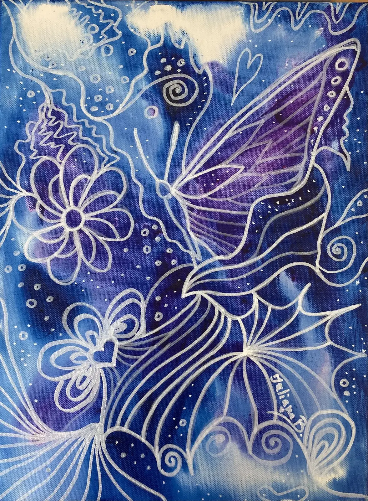 Akrylmålning Fjäril av Juliana Boneva