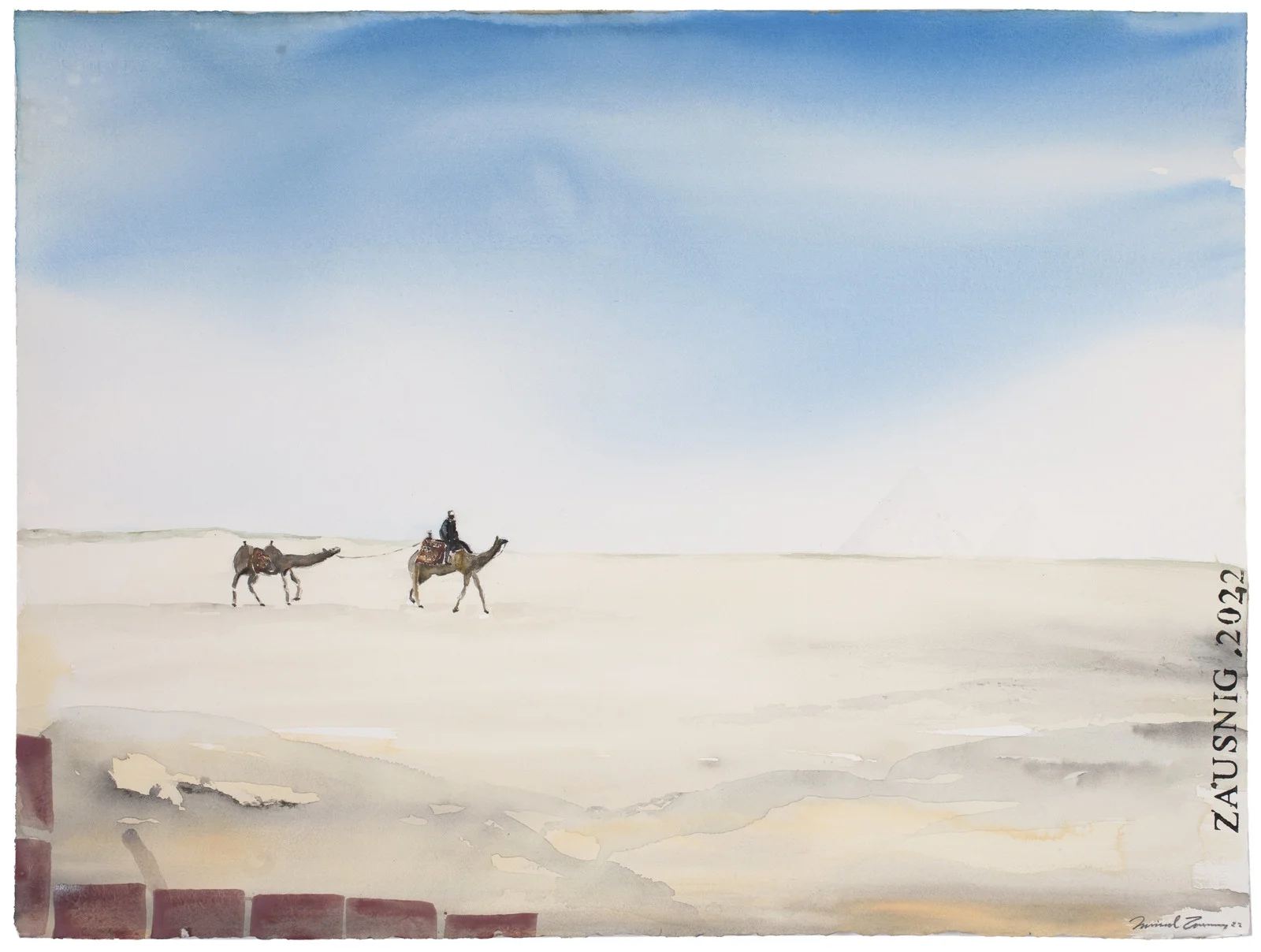 Akvarell En man från öknen II av Daniel Zausnig